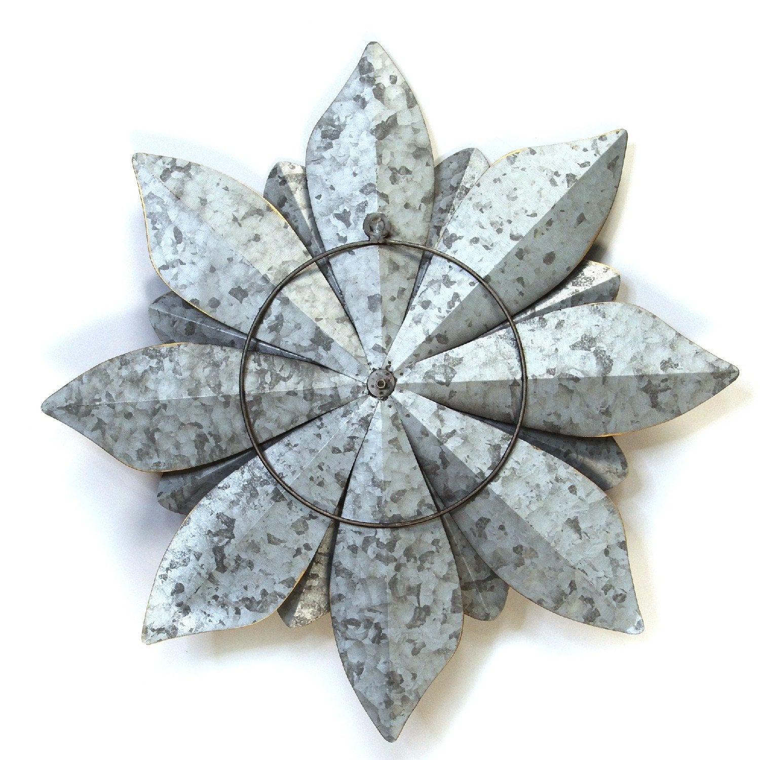 Layered Gold Galvanized Metal Flower