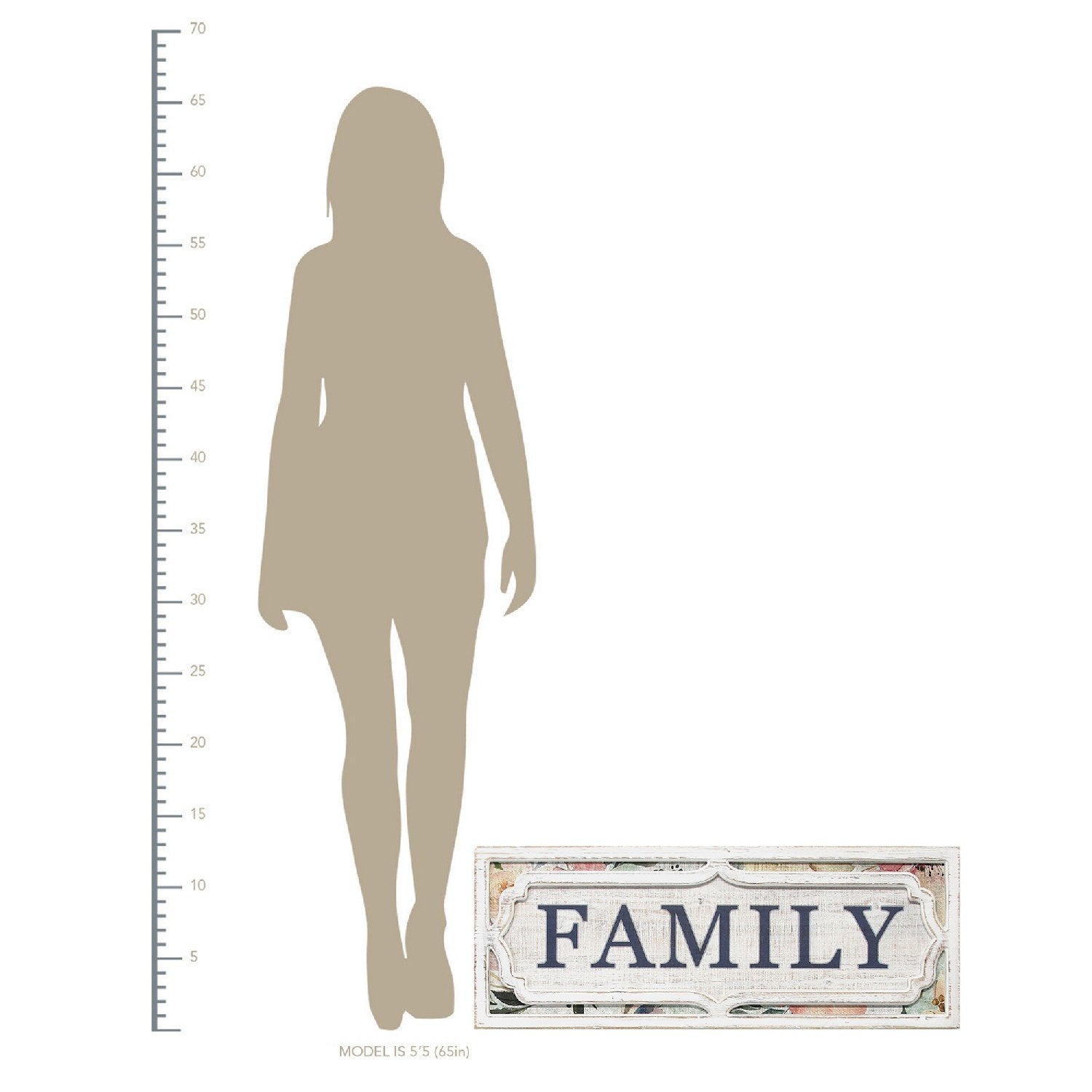 Distressed Shabby Chic Floral Family Framed Wall Art