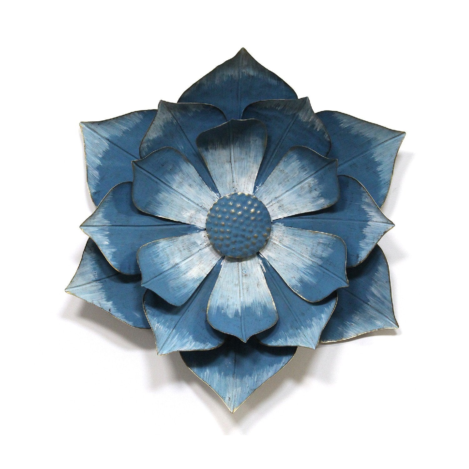 Blue & Gold Ipomoea Metal Flower