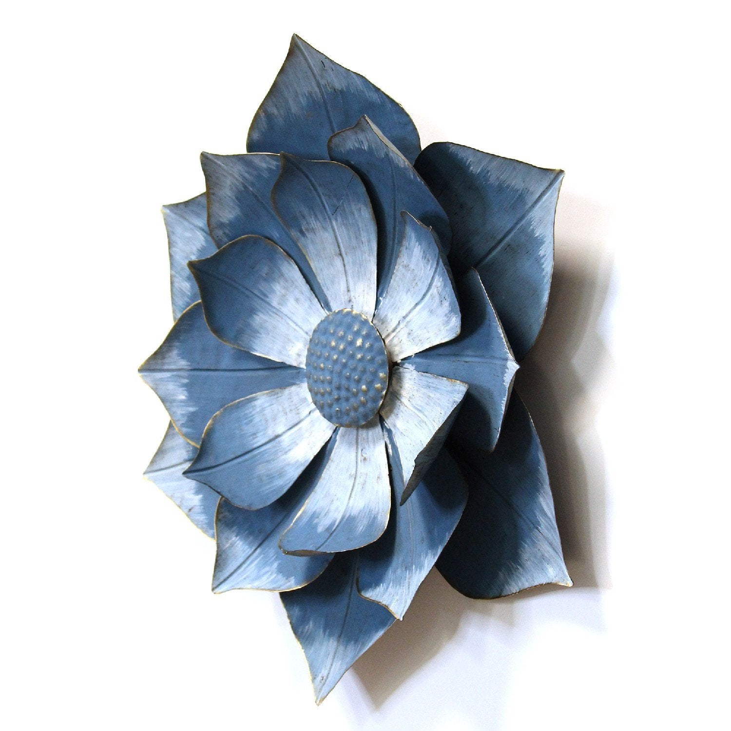 Blue & Gold Ipomoea Metal Flower