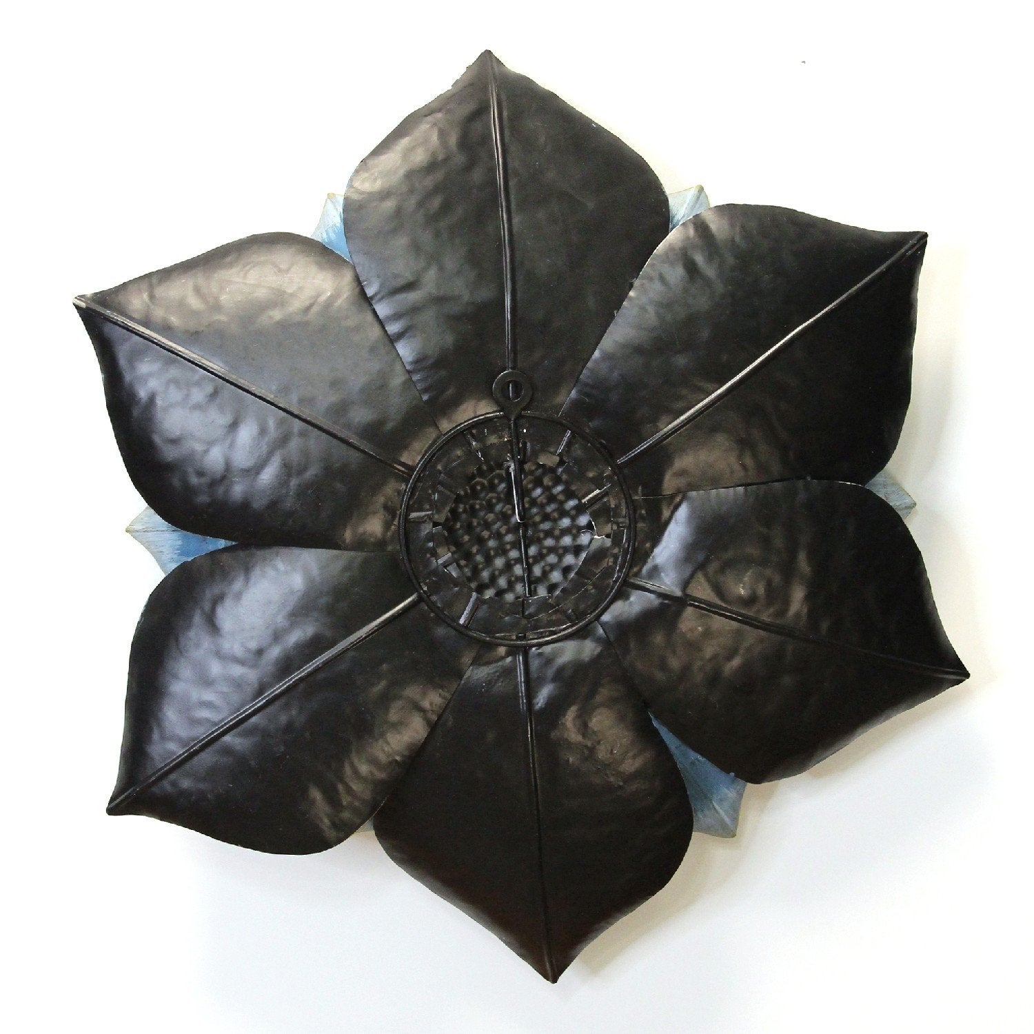 Blue & Gold Ipomoea Metal Flower
