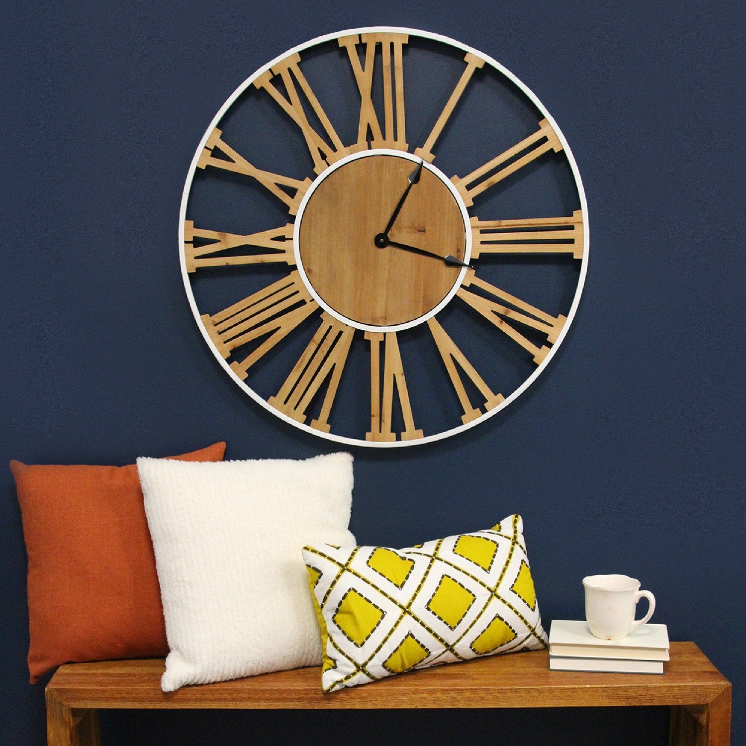 29" Franklin Wood & Metal Clock