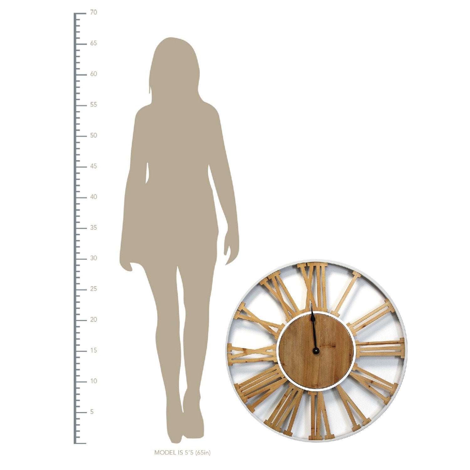 29" Franklin Wood & Metal Clock