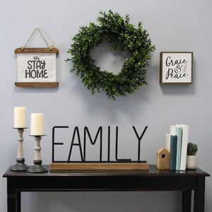 "Family" Metal & Wood Tabletop