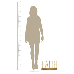 "Faith" Gold Metal and Wood Tabletop