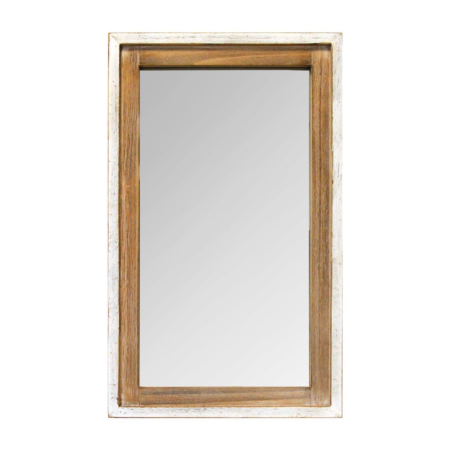 Distressed White Adeline Wood Framed Mirror