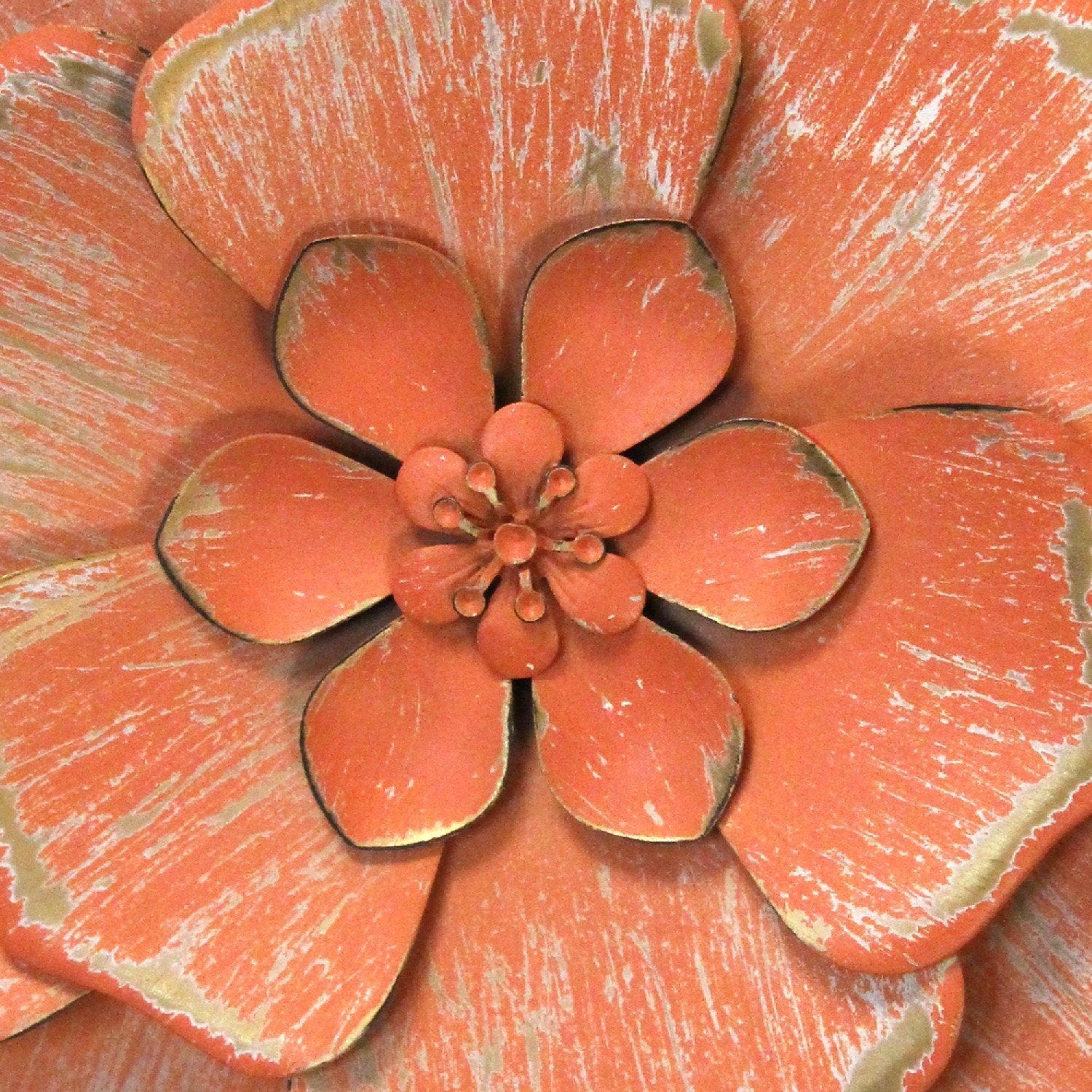 S/3 Distressed Stunning Tricolor Metal Flowers