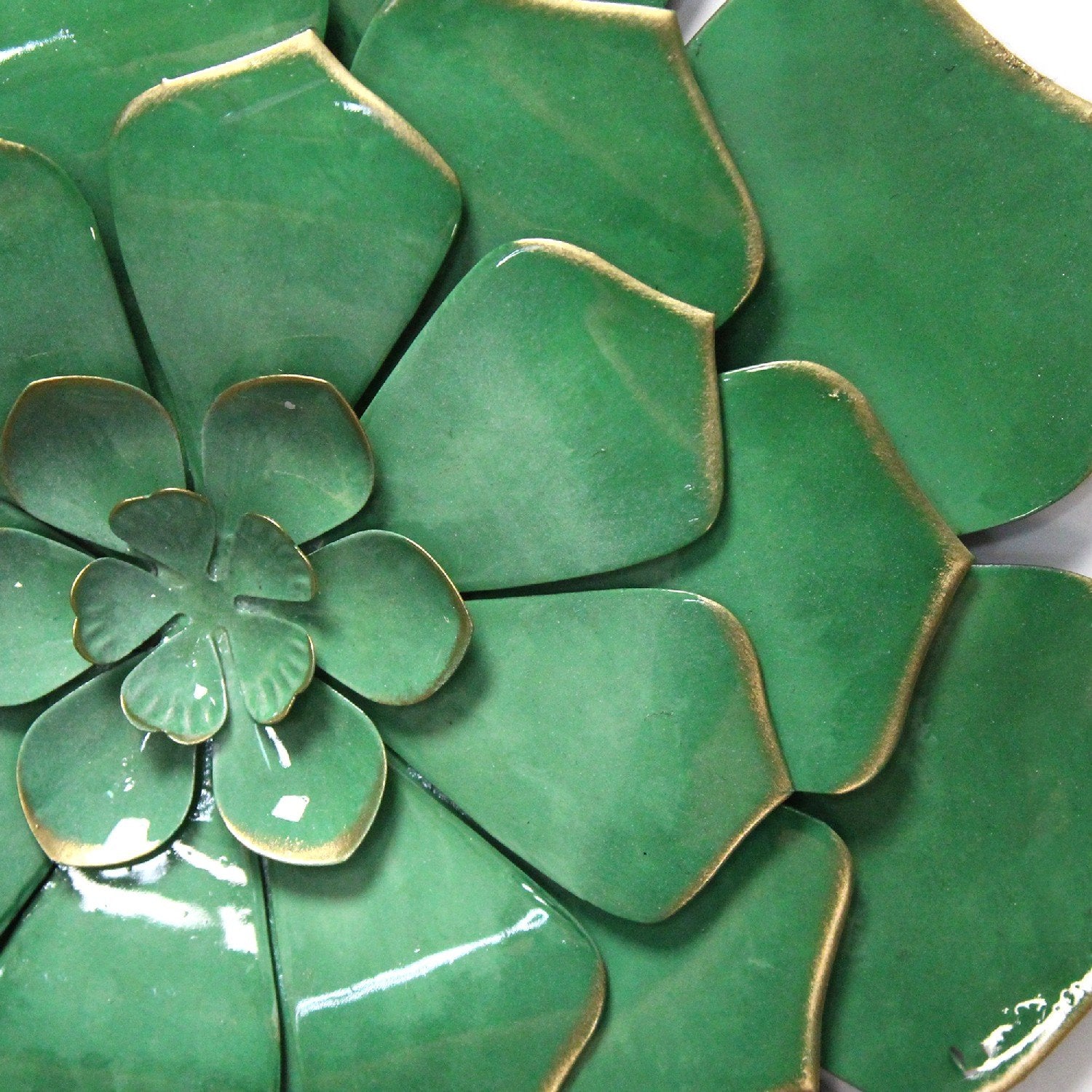 S/2 Vibrant Green Metal Flowers