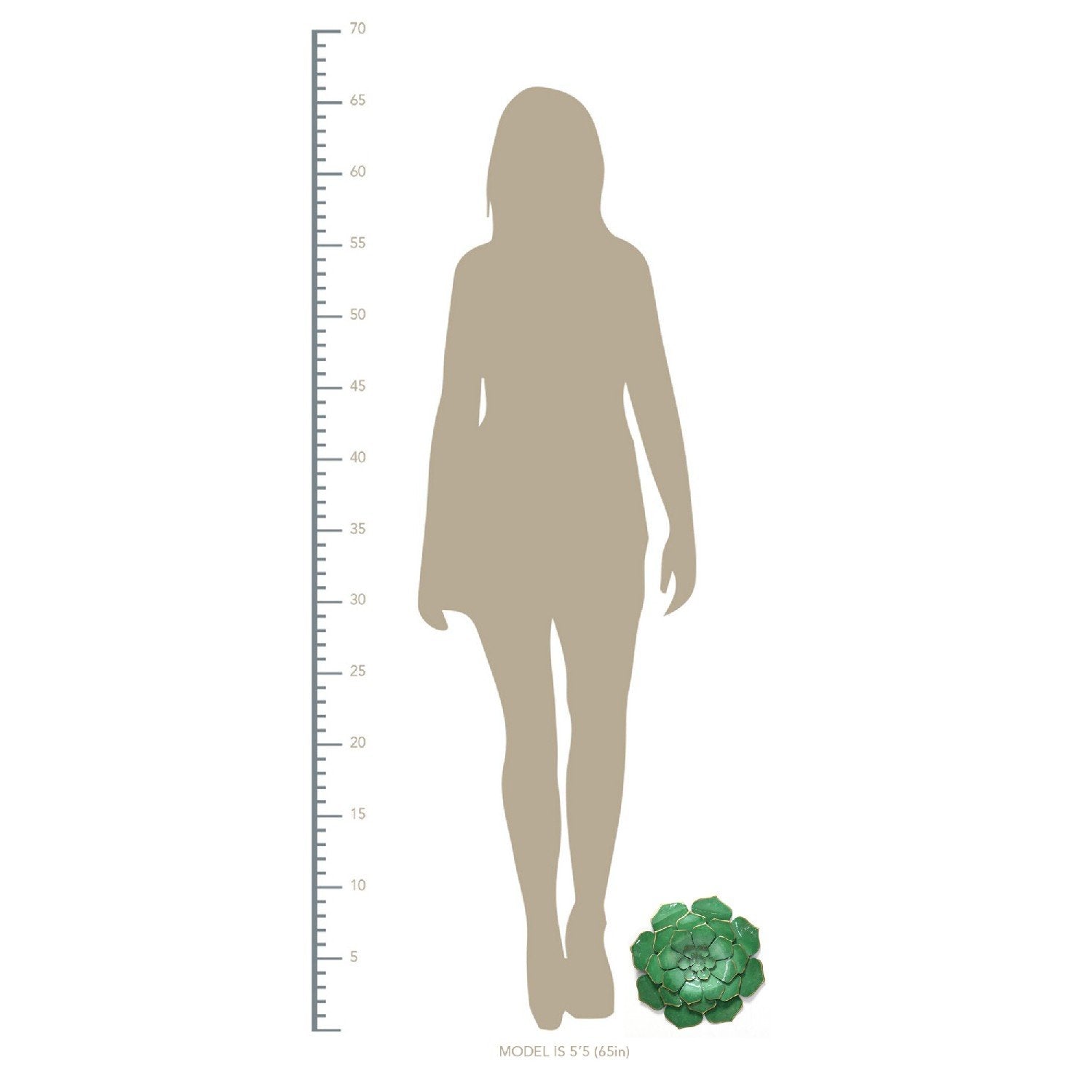 S/2 Vibrant Green Metal Flowers