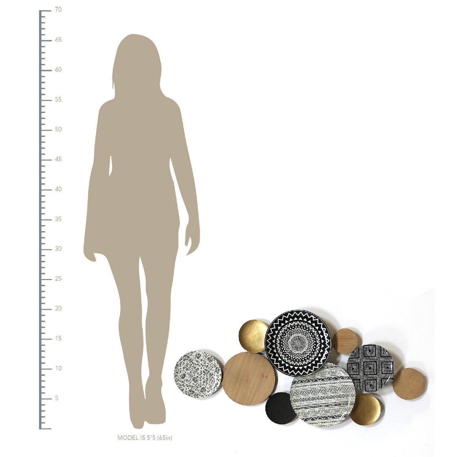 Boho Medley Metal & Wood Plates Wall Decor