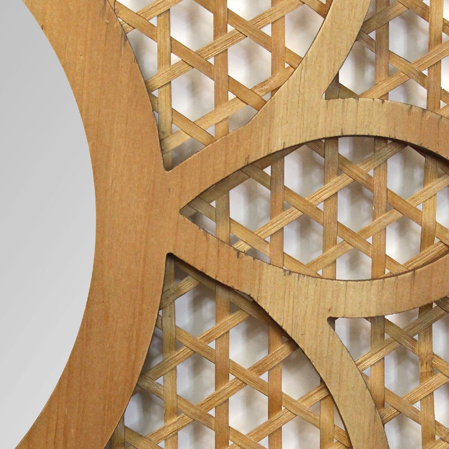 28" Lattice Bamboo Mirror