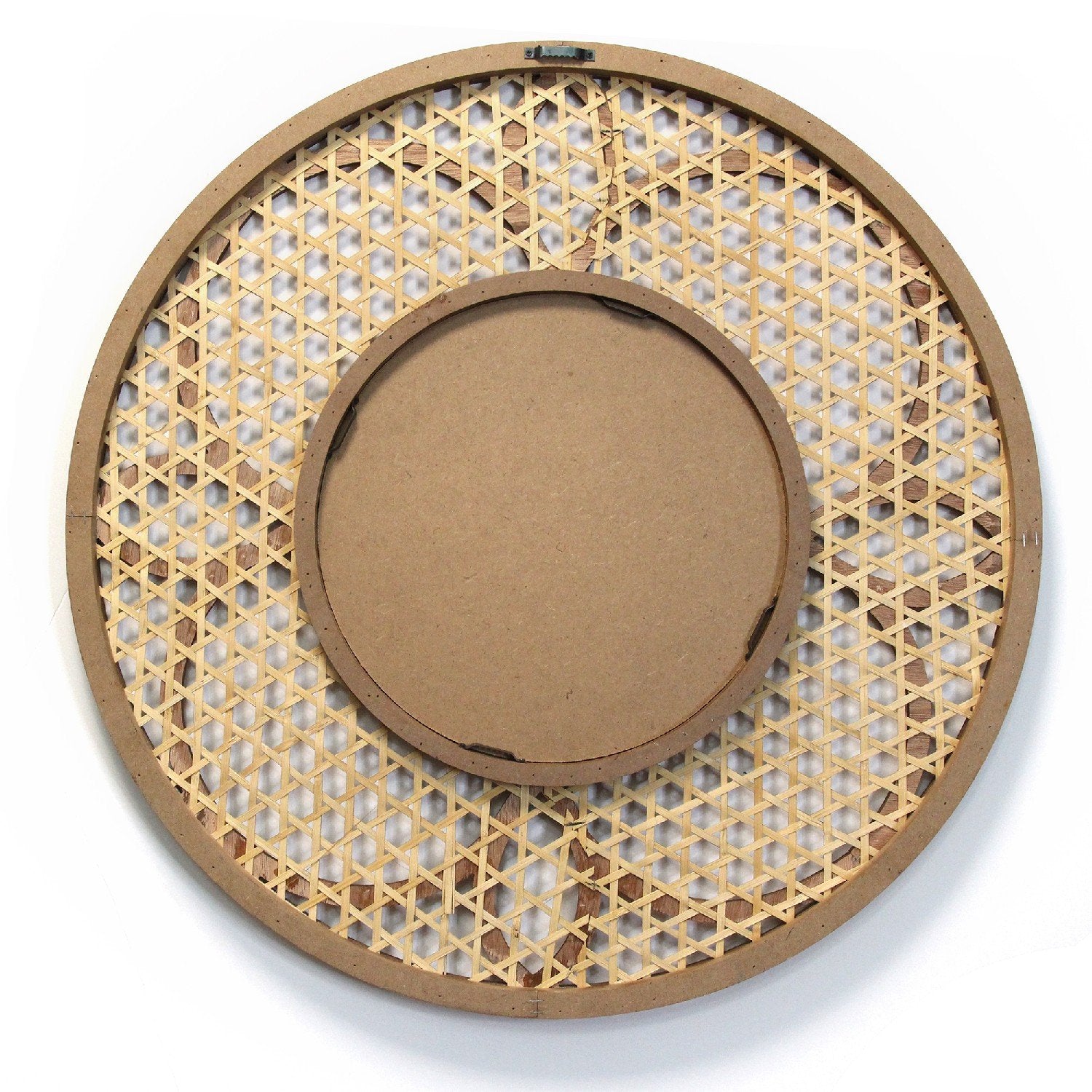 28" Lattice Bamboo Mirror