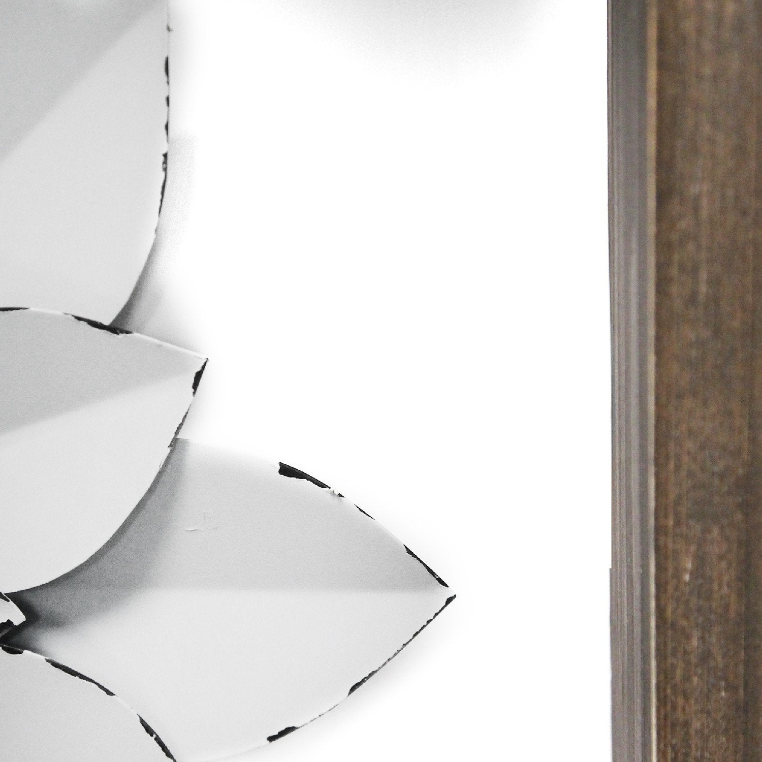 White Metal & Wood Framed Wall Flower