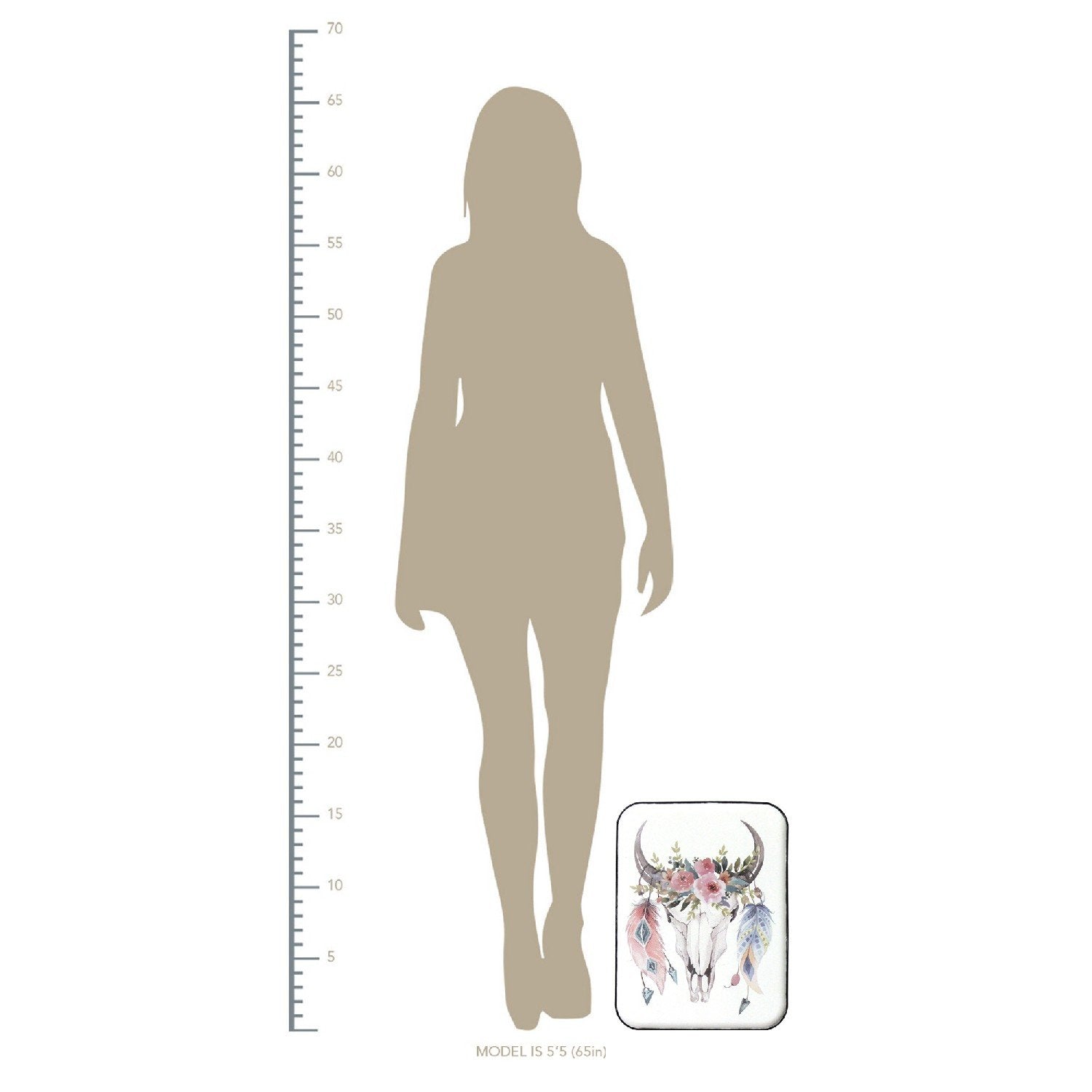 Pastel Boho Cow Metal Wall Decor