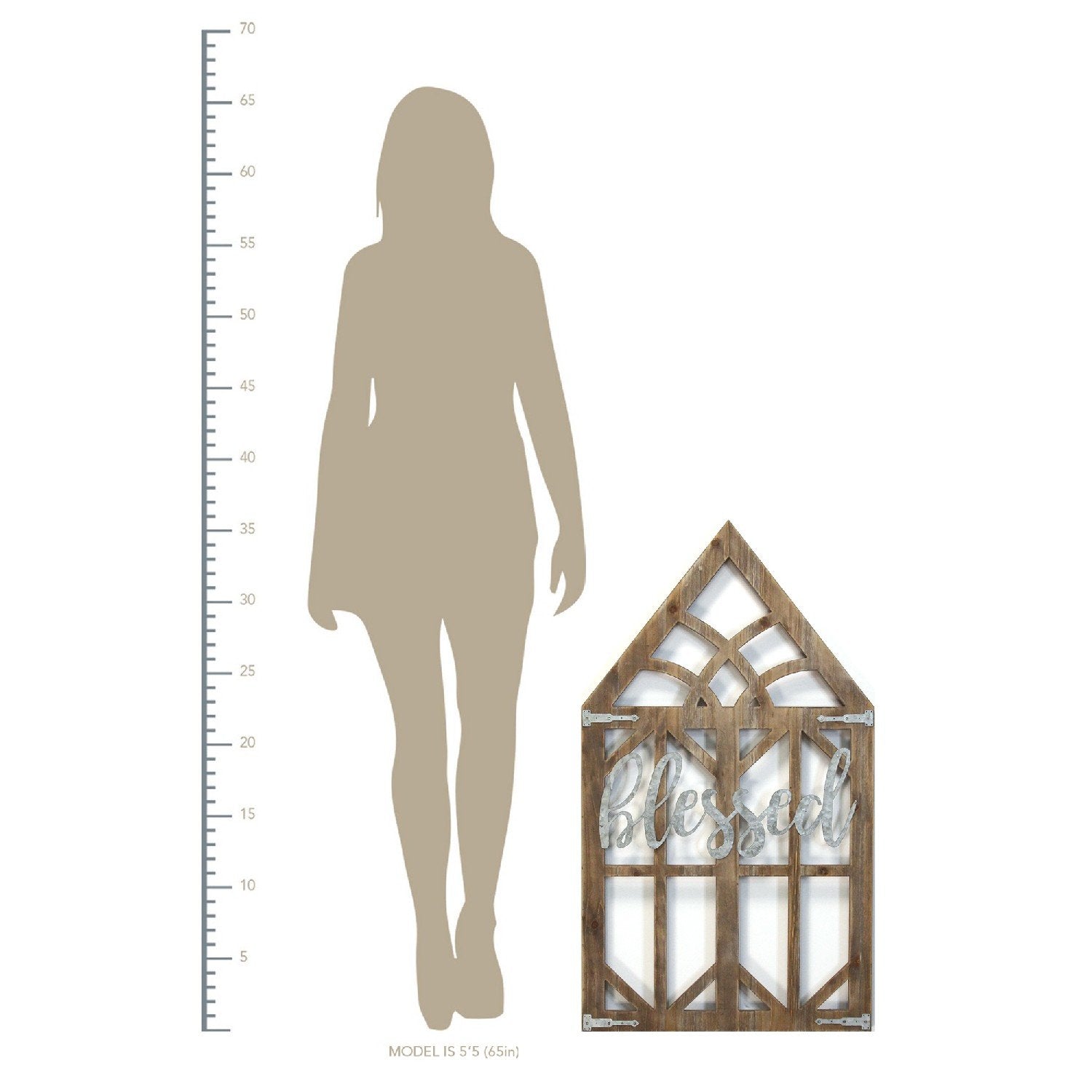 Blessed Window Shape Wood Framed Wall Art