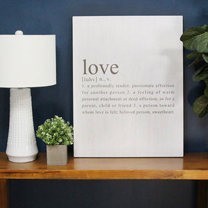 "Definition of Love" White Wall Decor