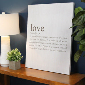 "Definition of Love" White Wall Decor