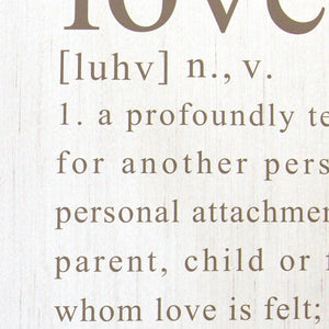 "Definition of Love" White Wall Decor