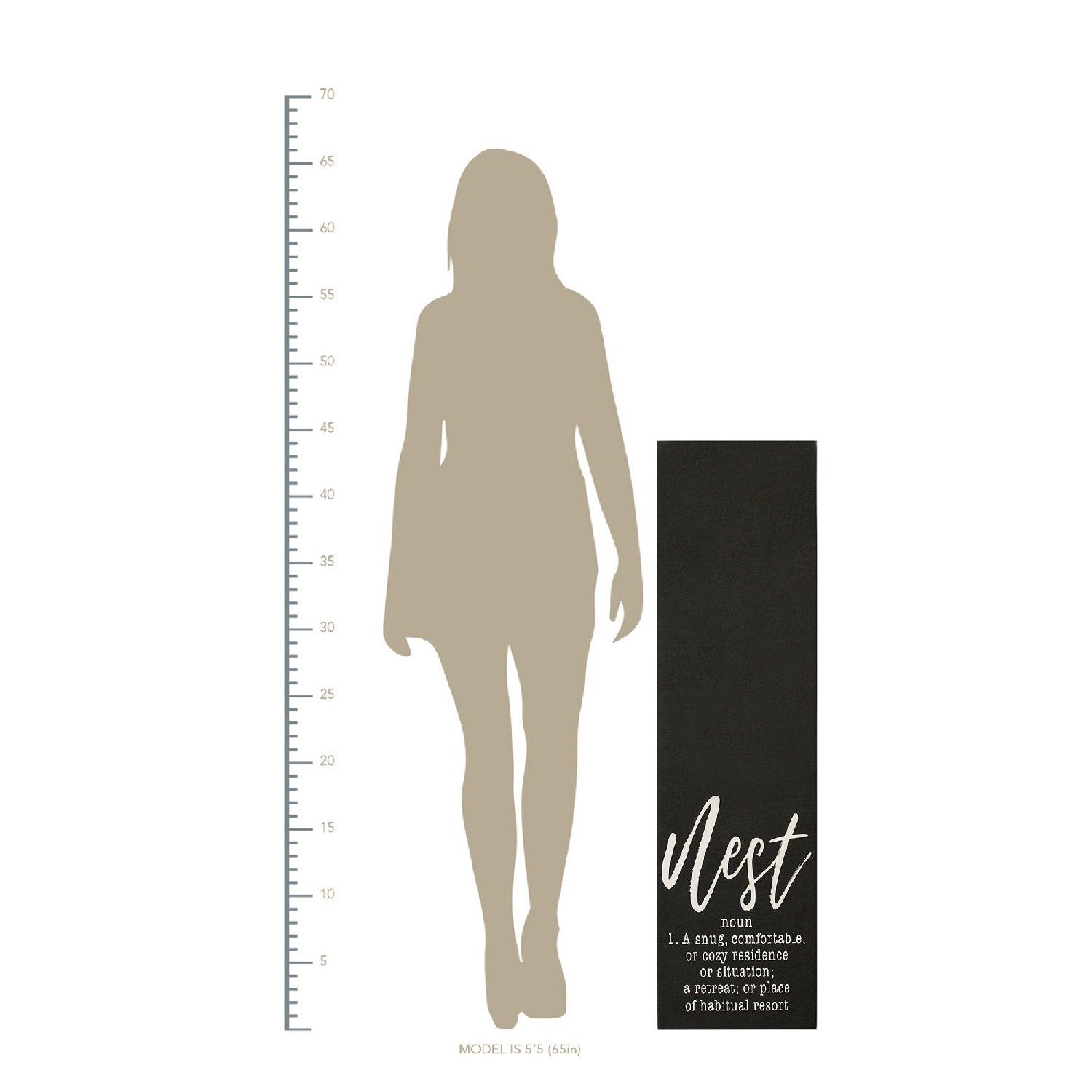 White on Black Nest Definition Oversized Wall Art