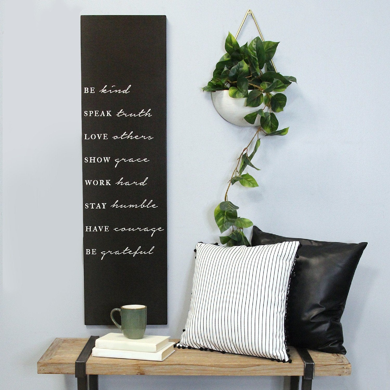 Matte Black "Be Kind" Wall Decor