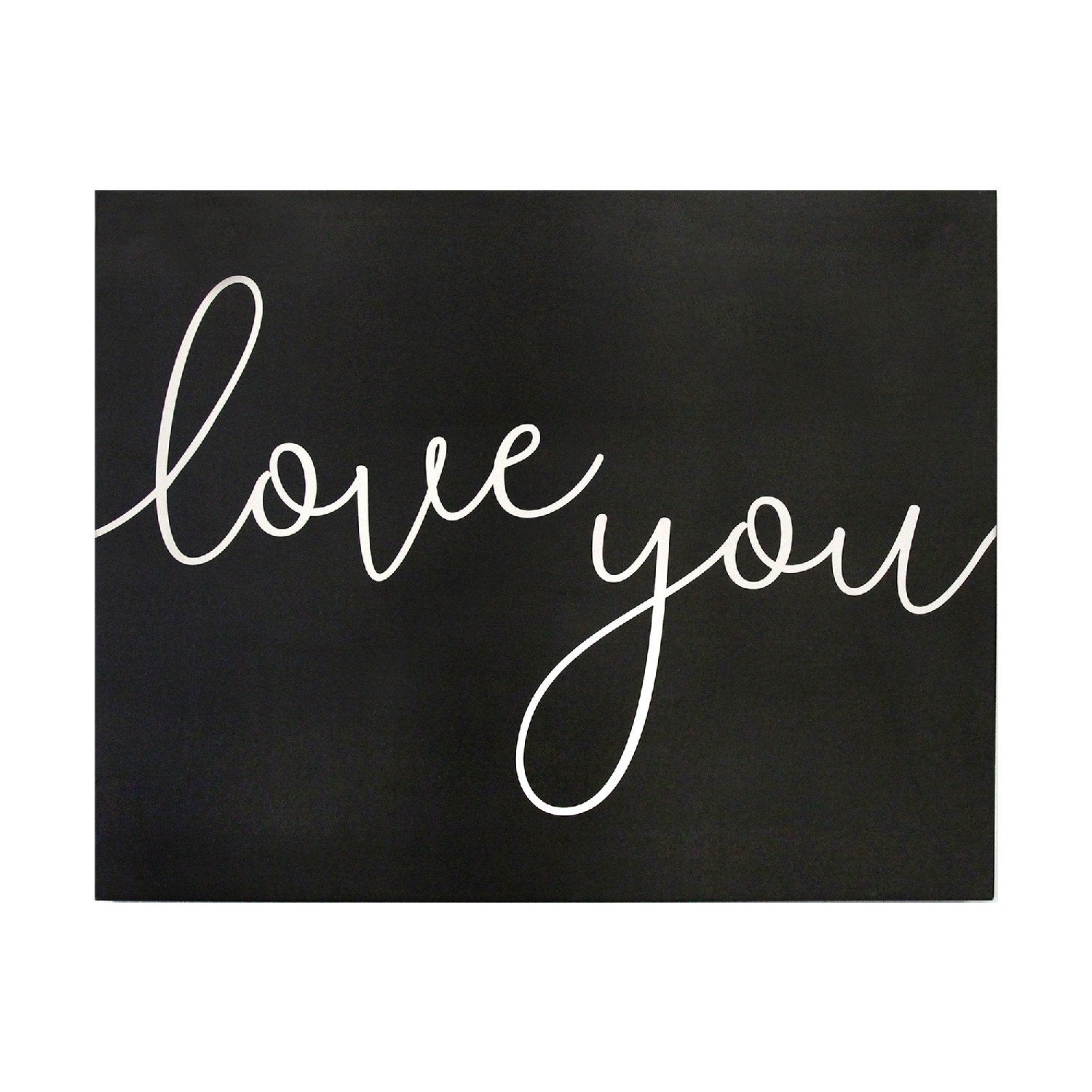 Matte Black Script "Love You" Wall Decor