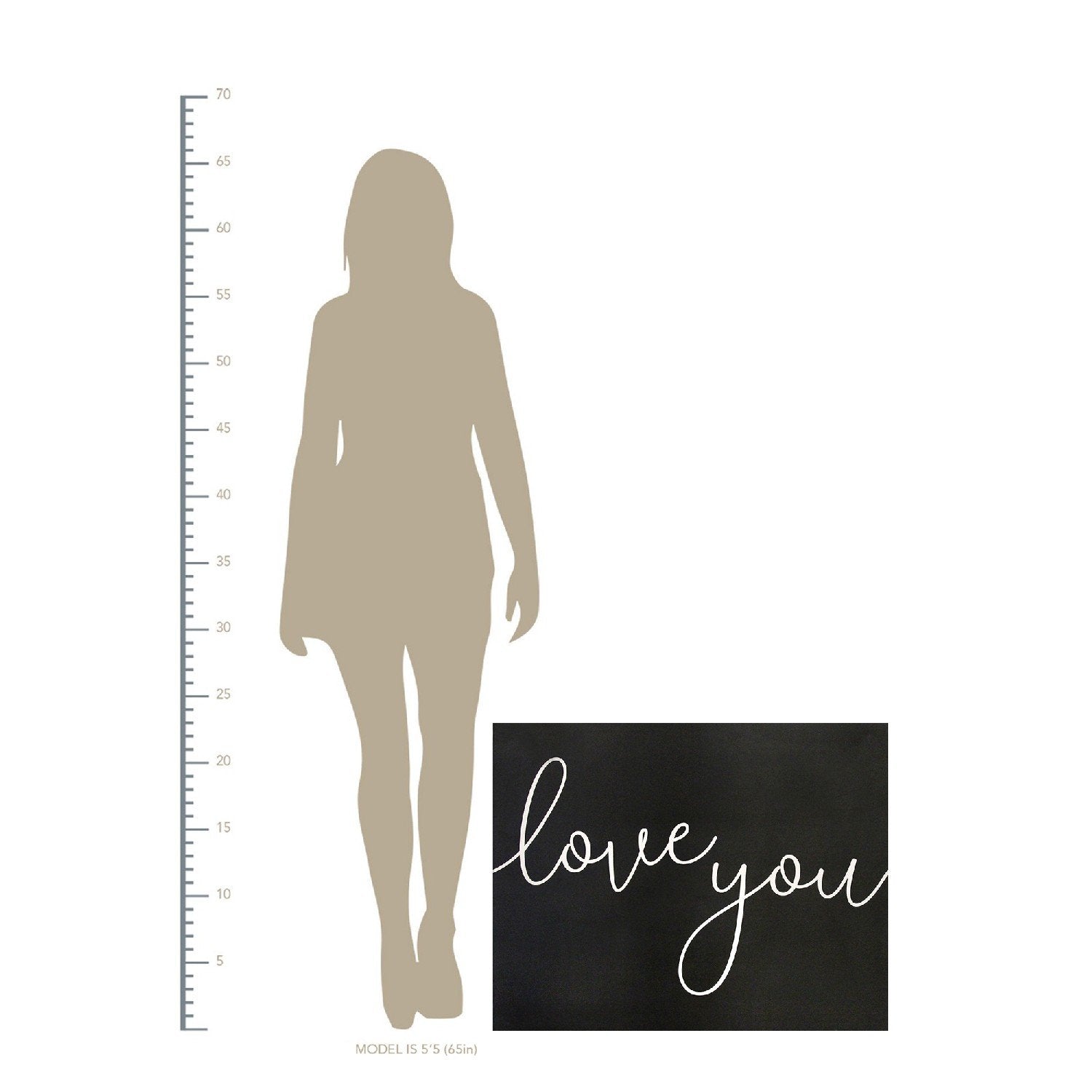 Matte Black Script "Love You" Wall Decor