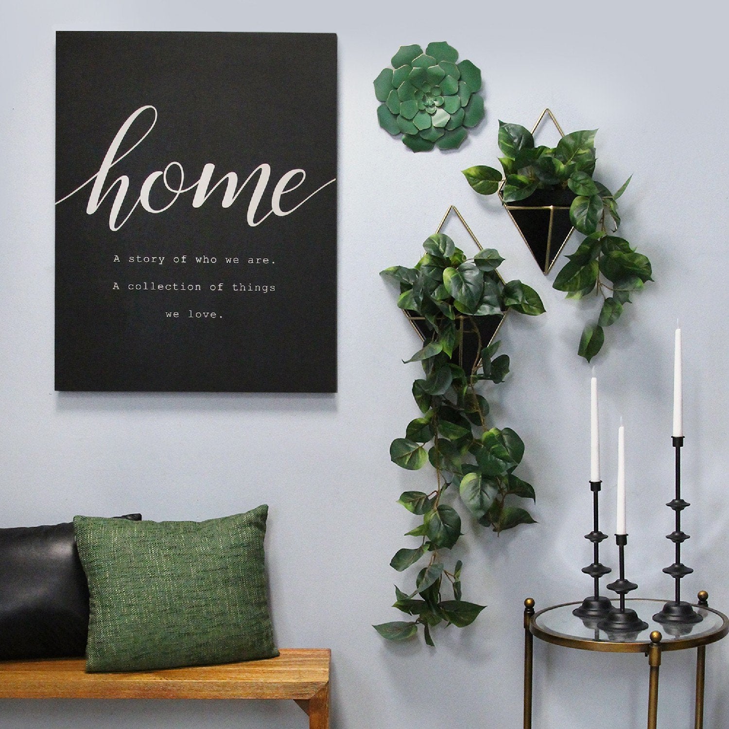 Matte Black "Home" Oversized Wall Decor