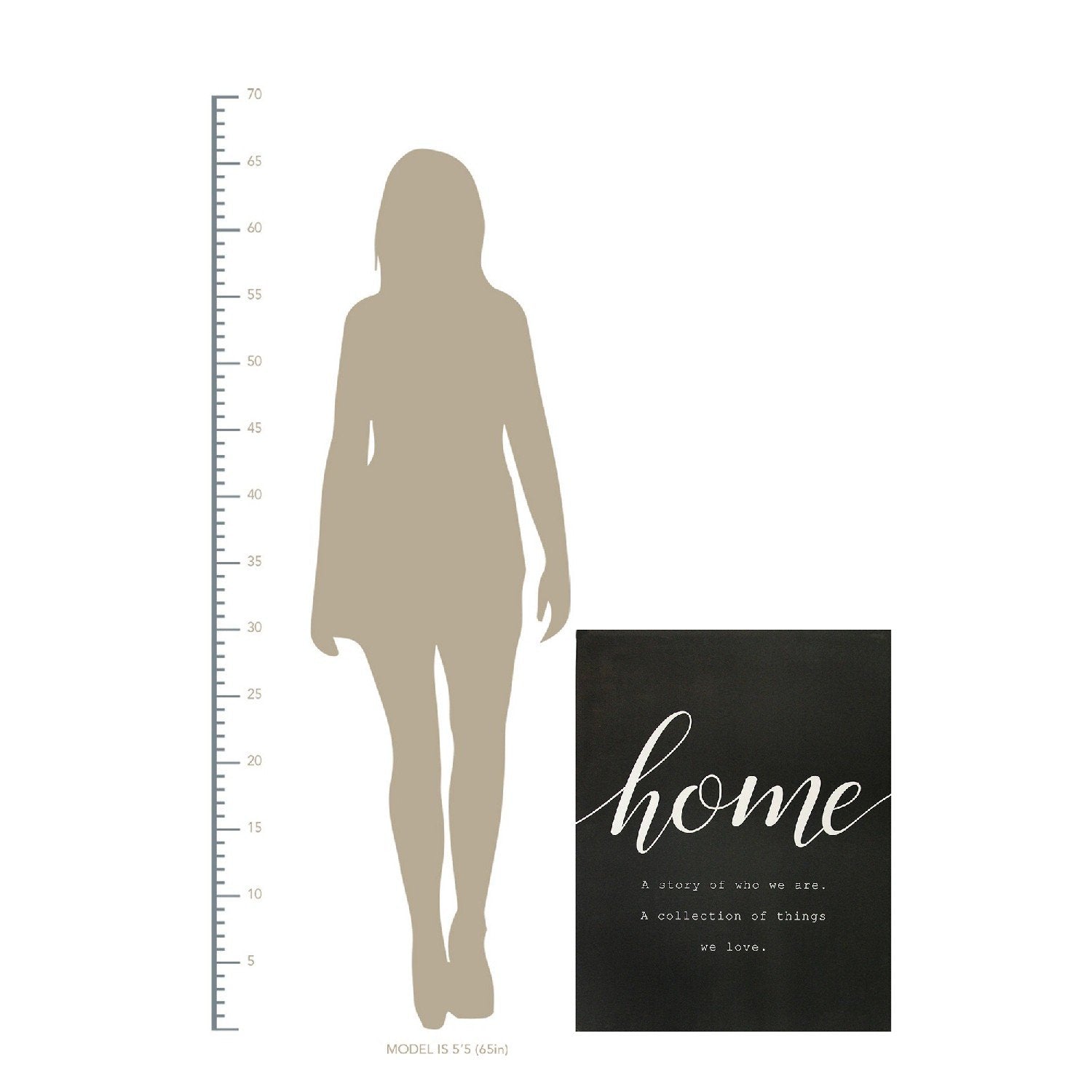 Matte Black "Home" Oversized Wall Decor