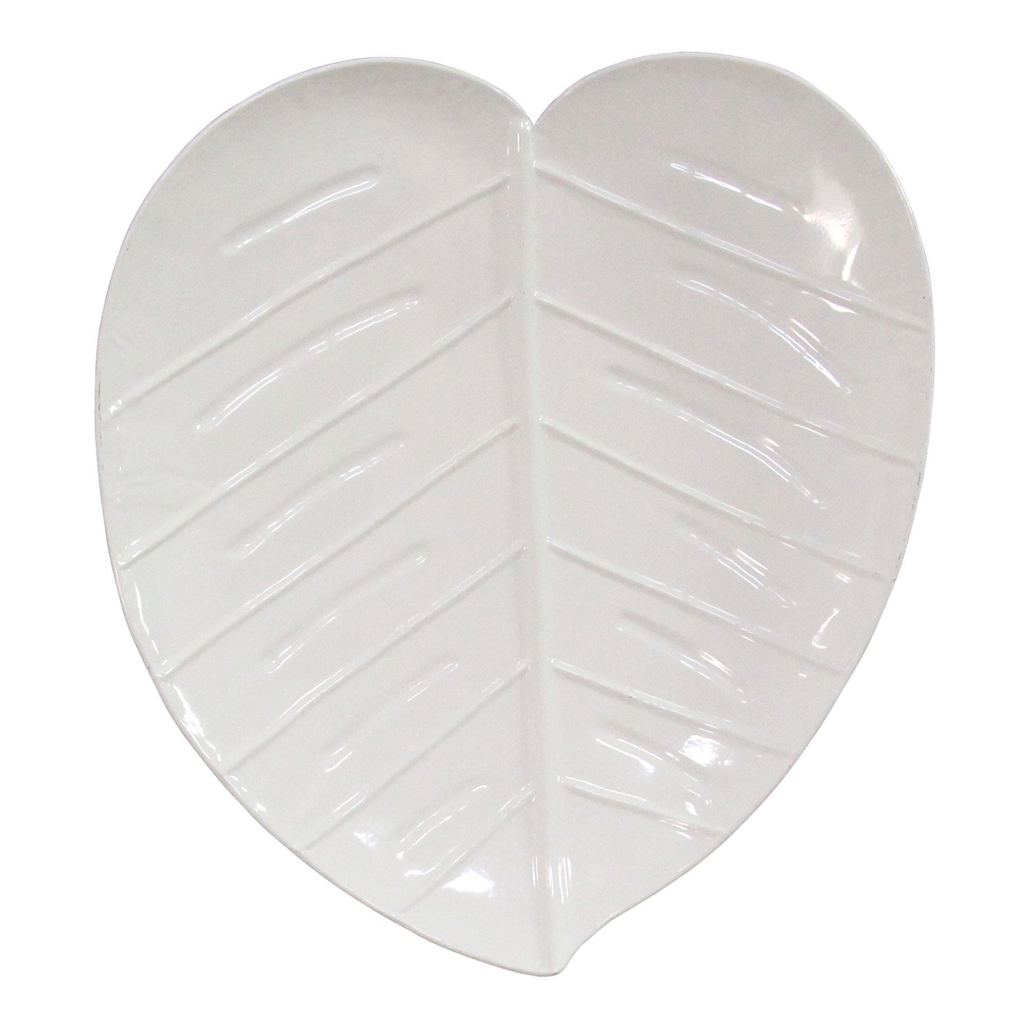 Glossy-White Decorative Metal Leaf