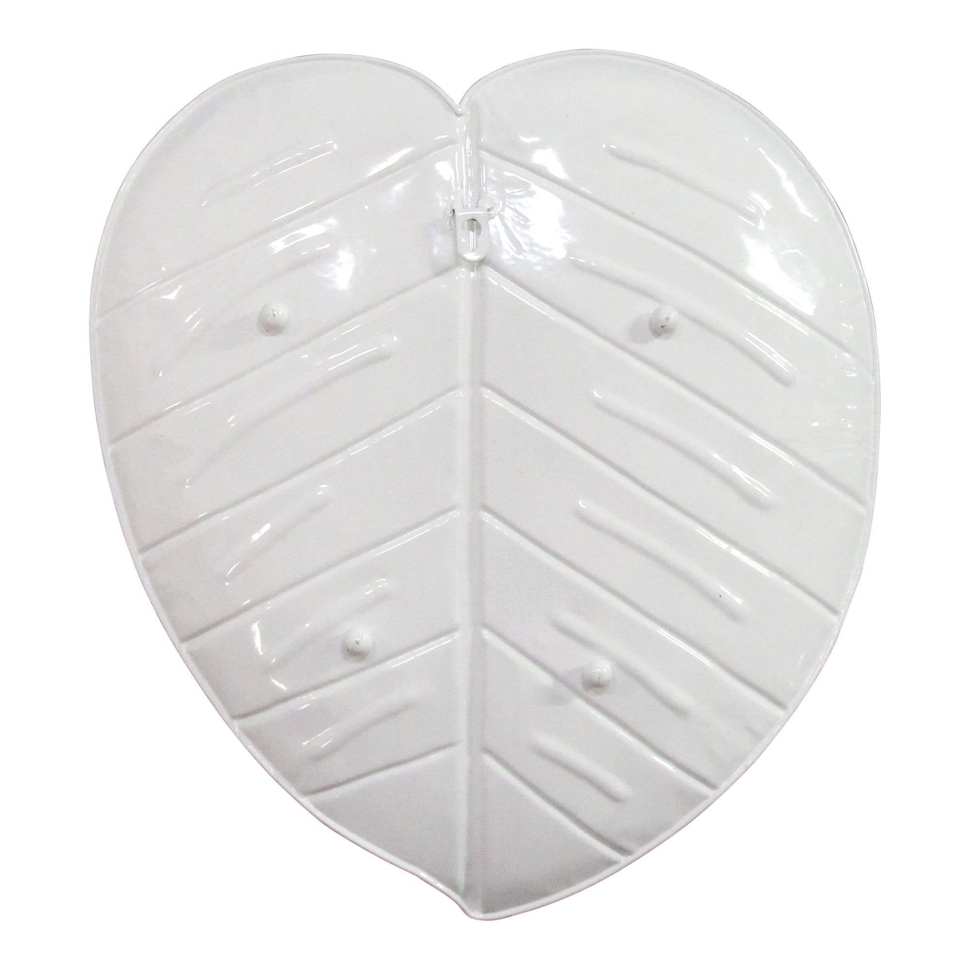 Glossy-White Decorative Metal Leaf