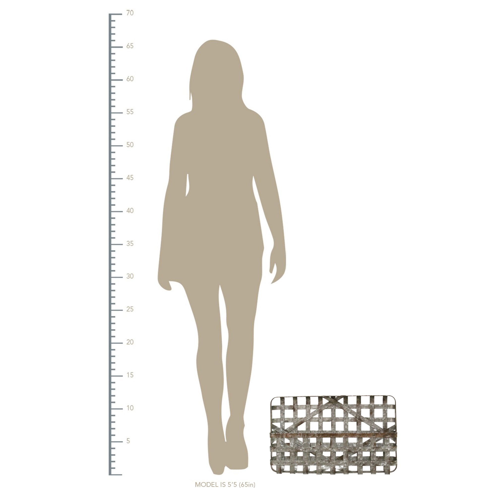 Galvanized Basket Weave Wall Basket