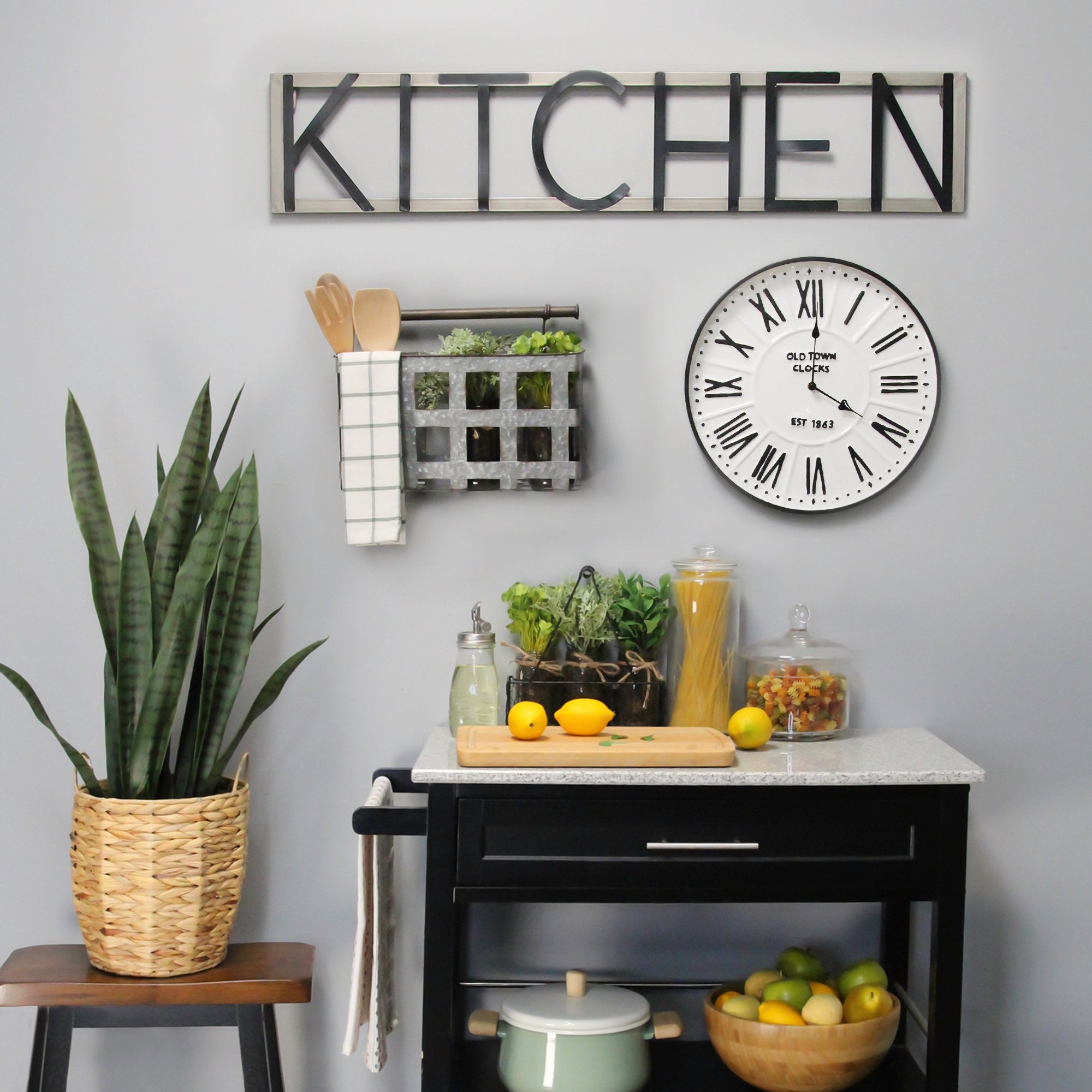 16" Metal Enamel Parker Wall Clock