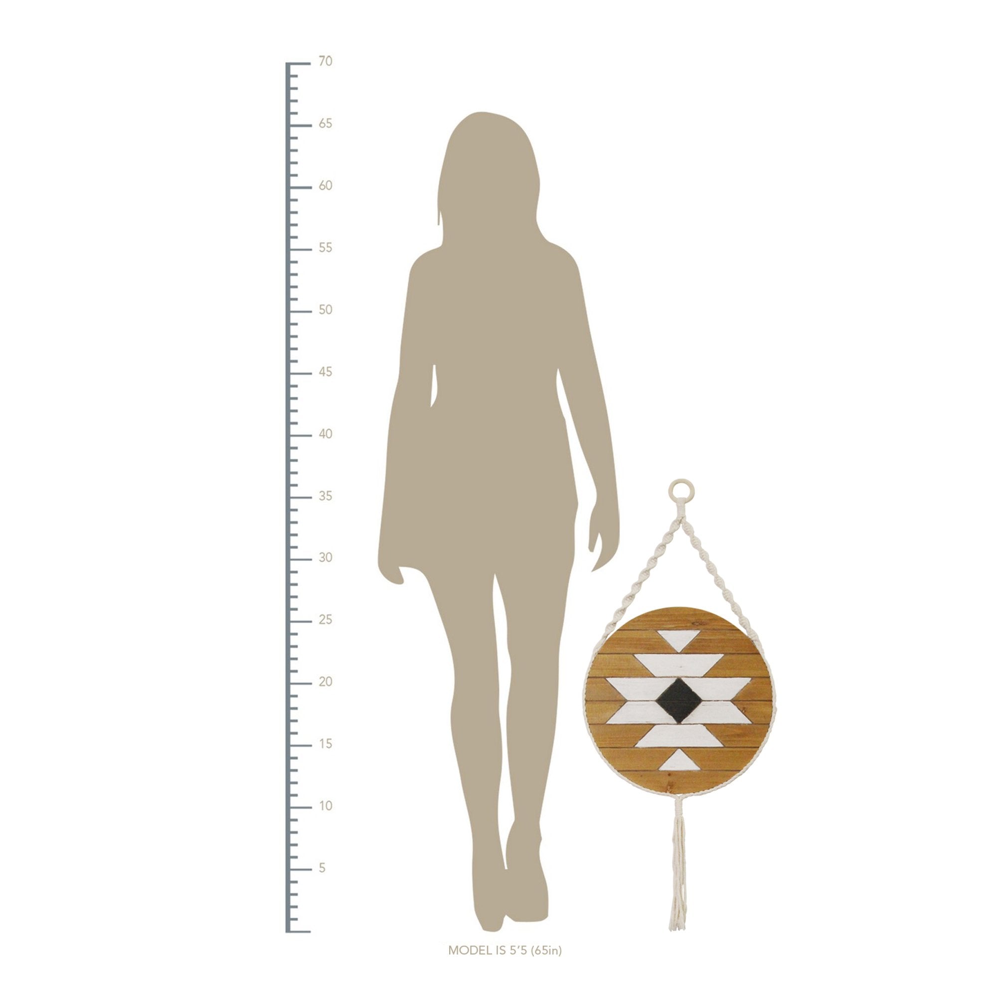 Boho Style Hanging Mayan Design Wood Wall Art