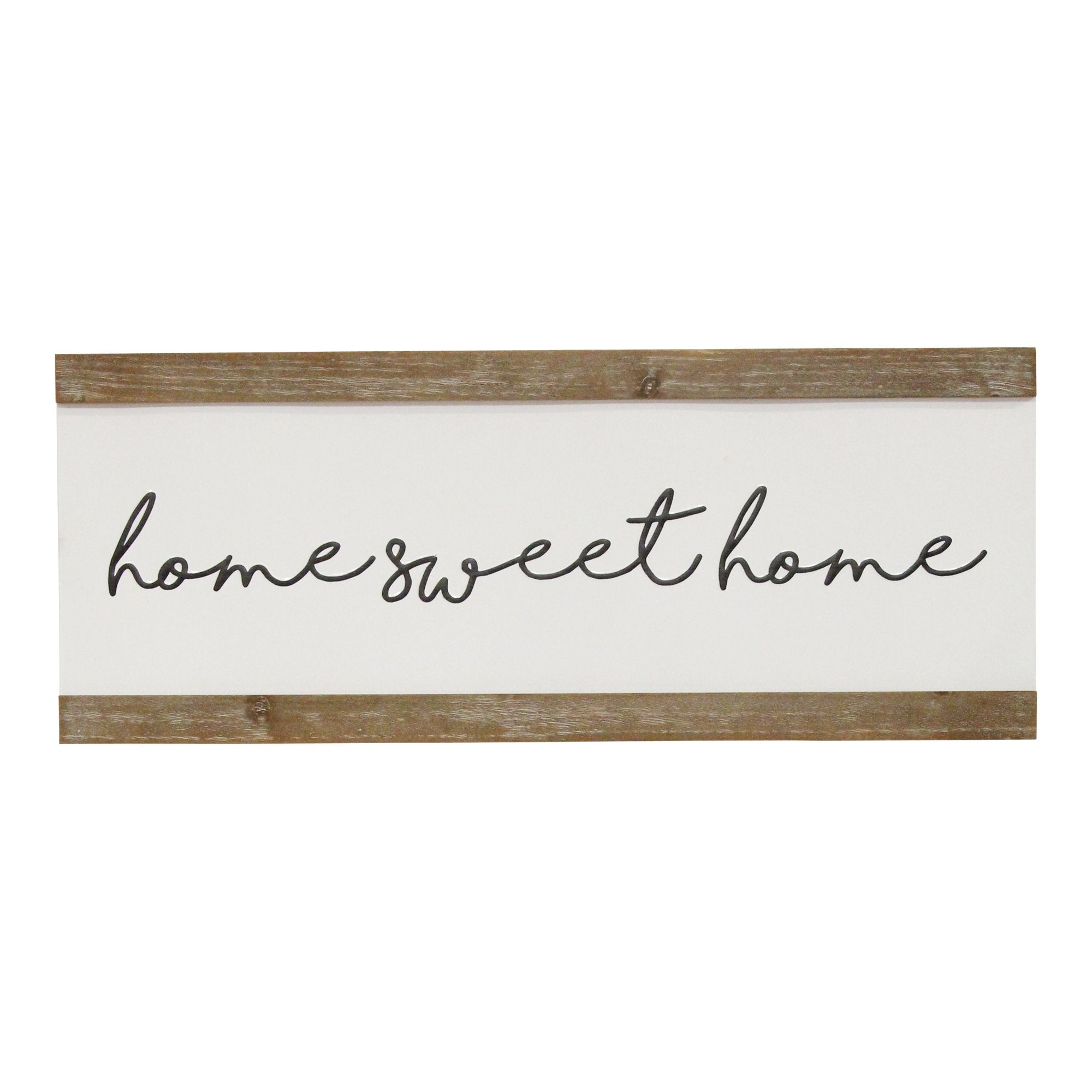 Scripted "Home Sweet Home" Metal & Wood Wall Decor