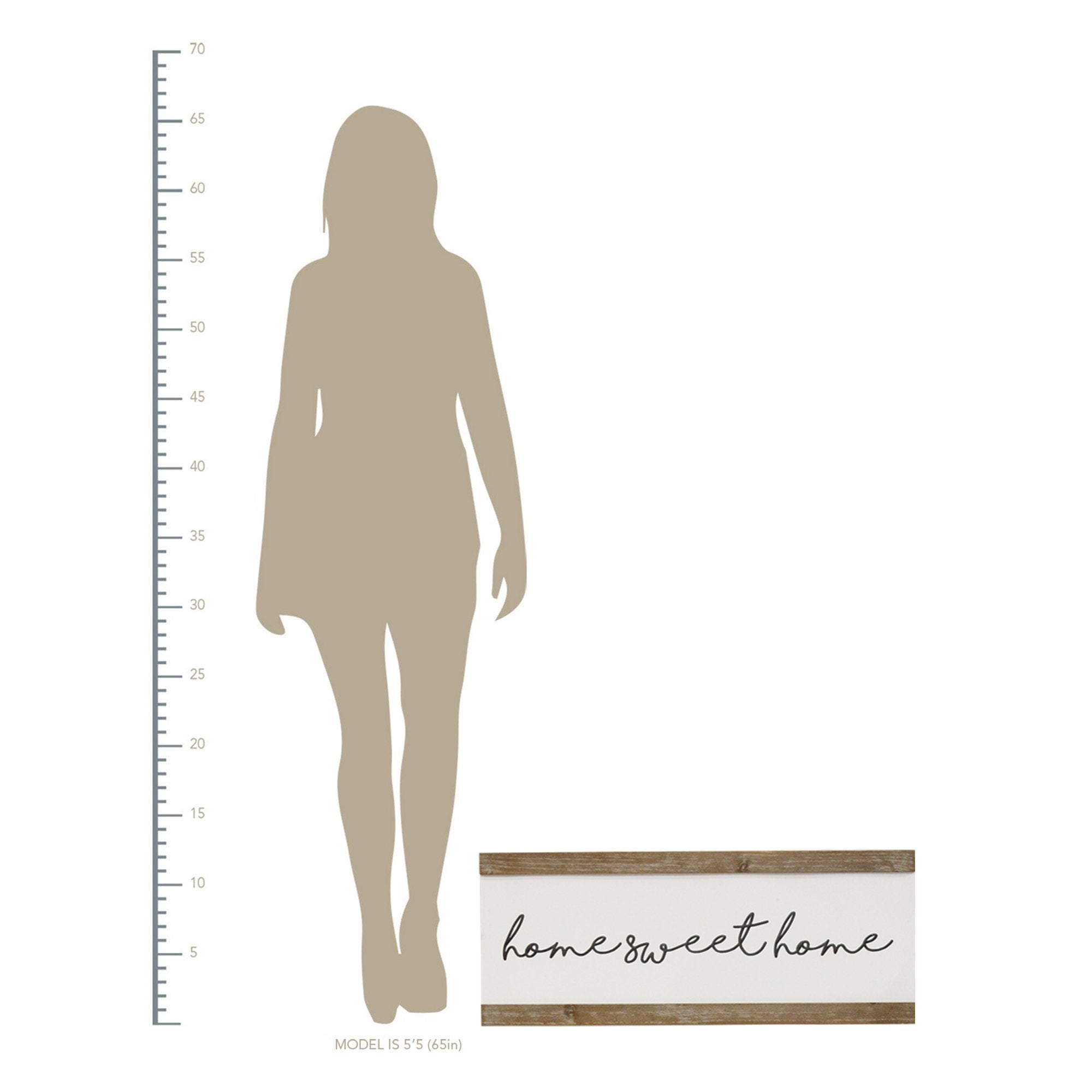 Scripted "Home Sweet Home" Metal & Wood Wall Decor