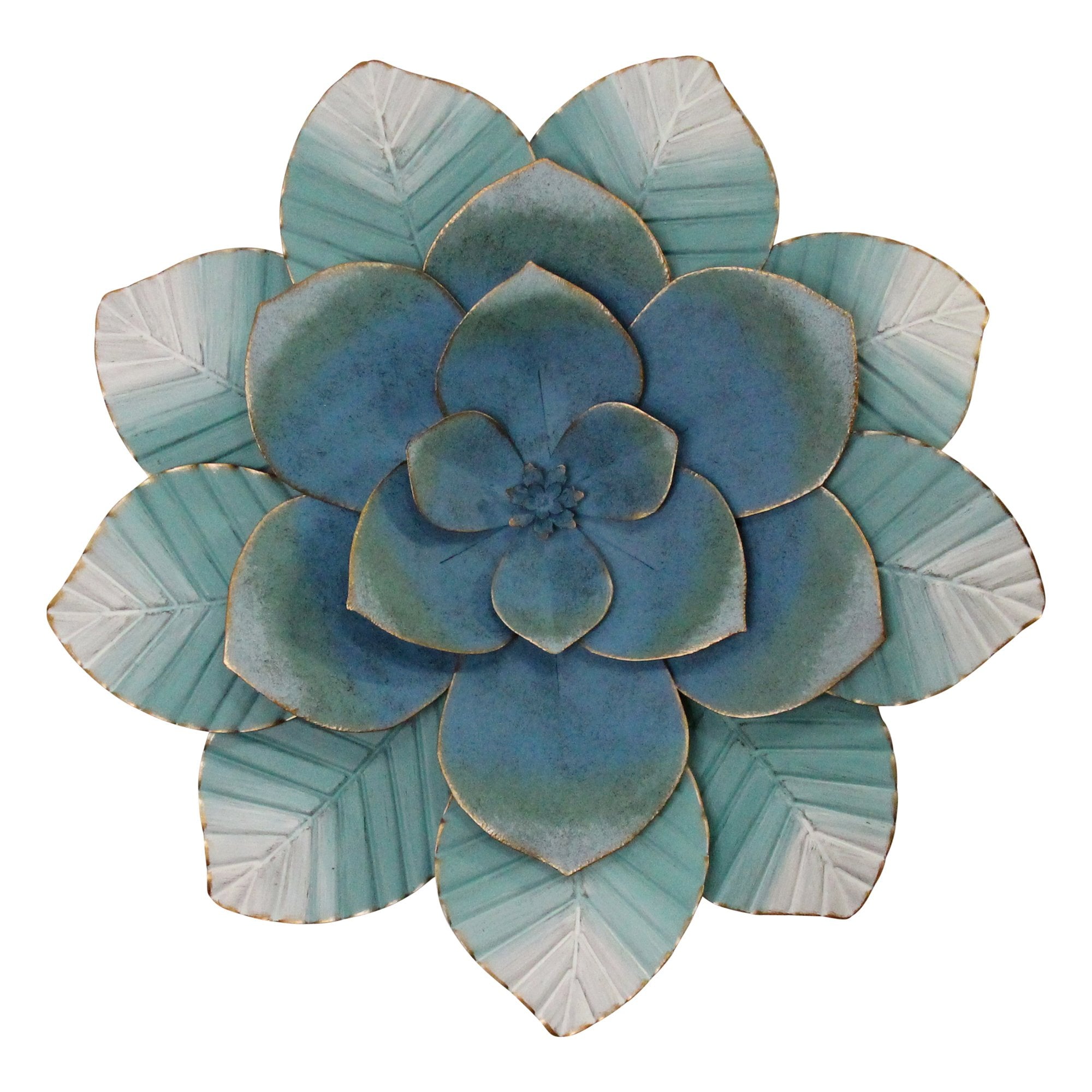 Blue Ombre Metal Flower Wall Decor