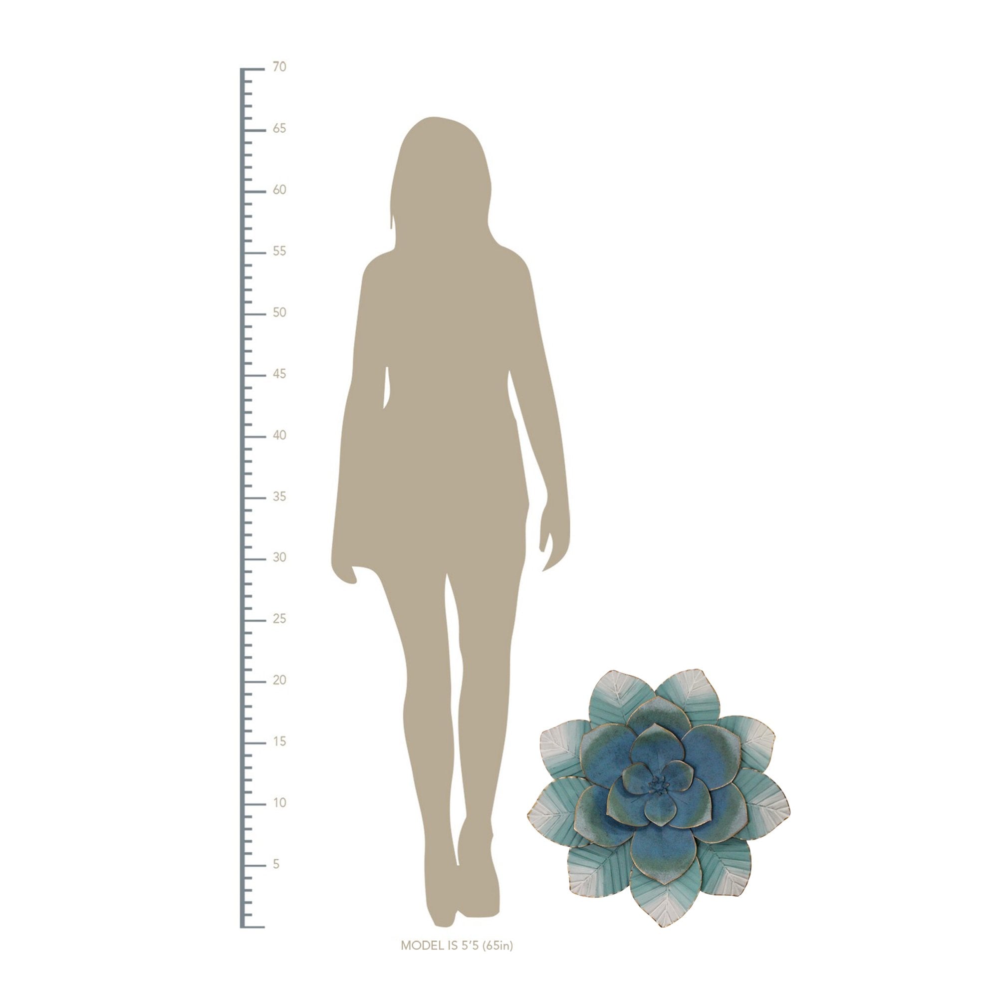 Blue Ombre Metal Flower Wall Decor