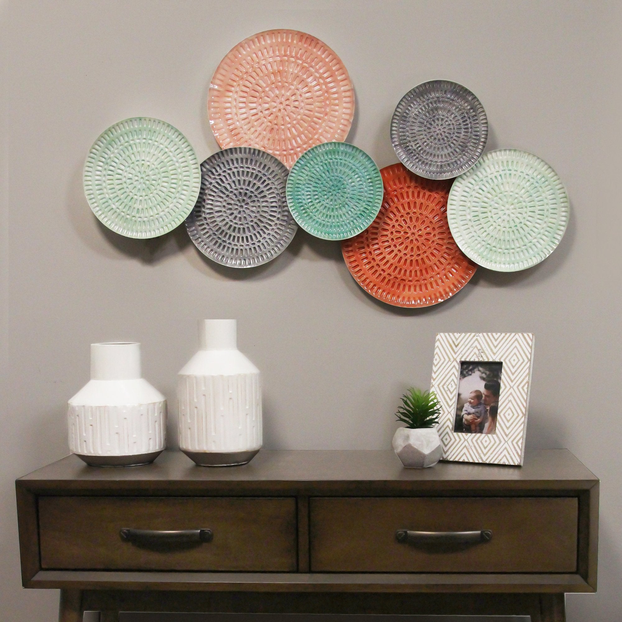 White Metal Mixed Set of 2 Table Vases