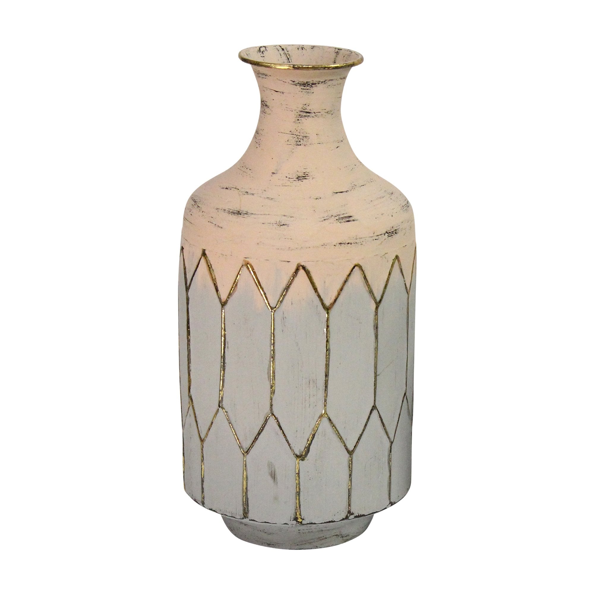 Bohemian Light Pink Metal Table Vase