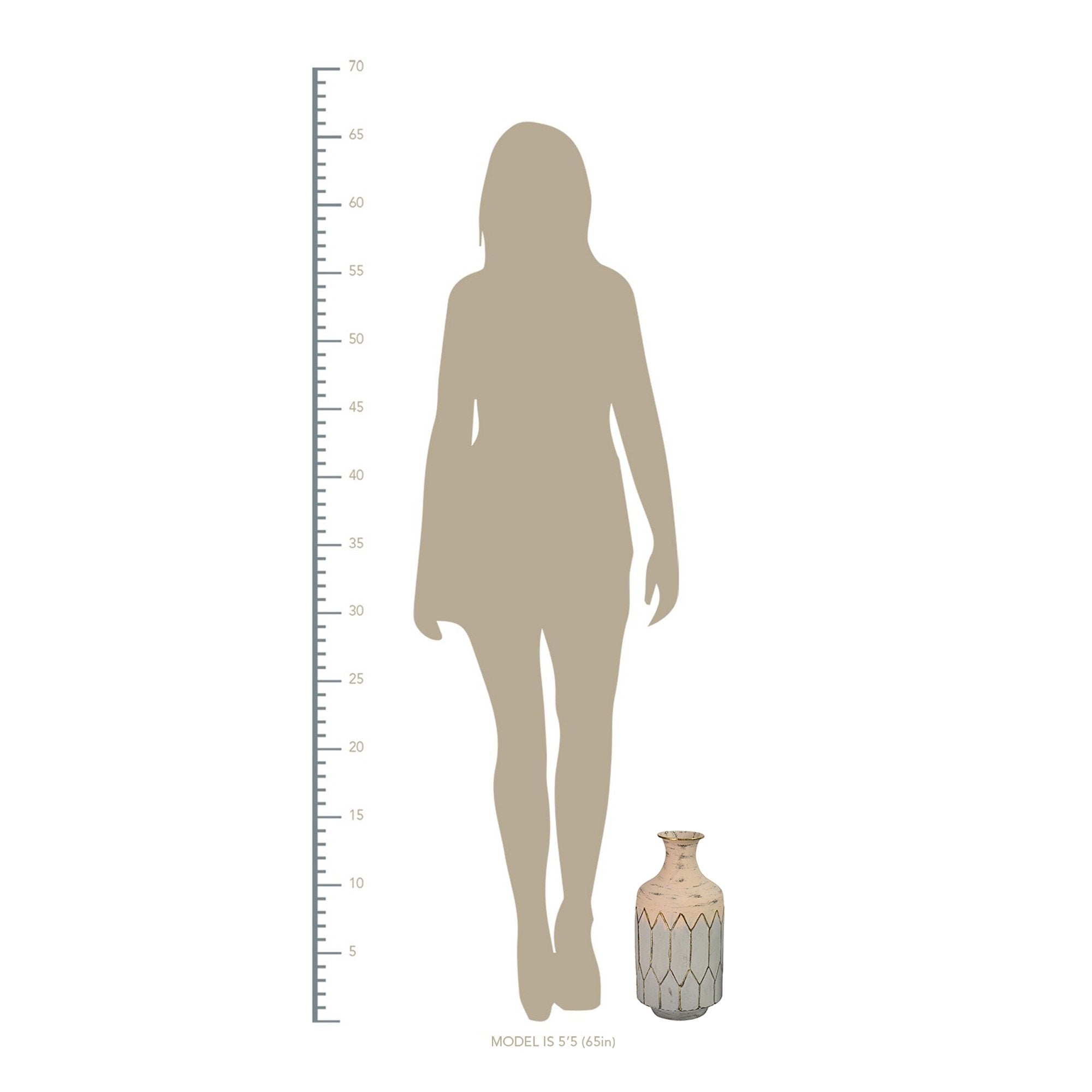 Bohemian Light Pink Metal Table Vase