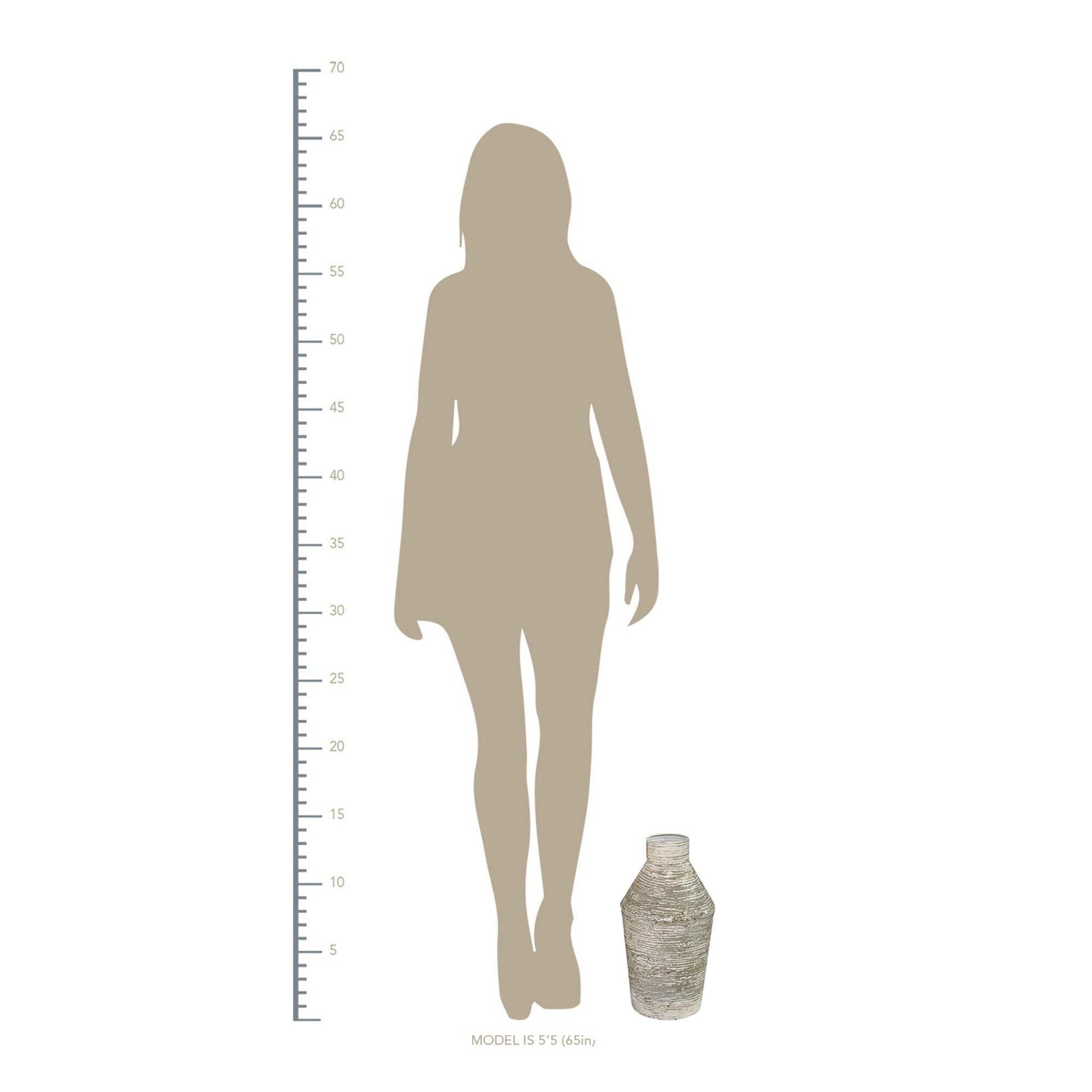 13" Boho Vibe Earth Tone Metal Decorative Table Vase