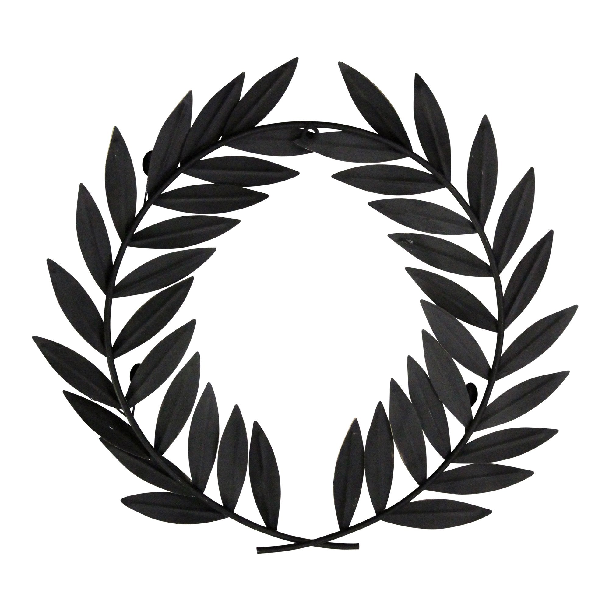 Distressed White Metal Wreath Wall Decor