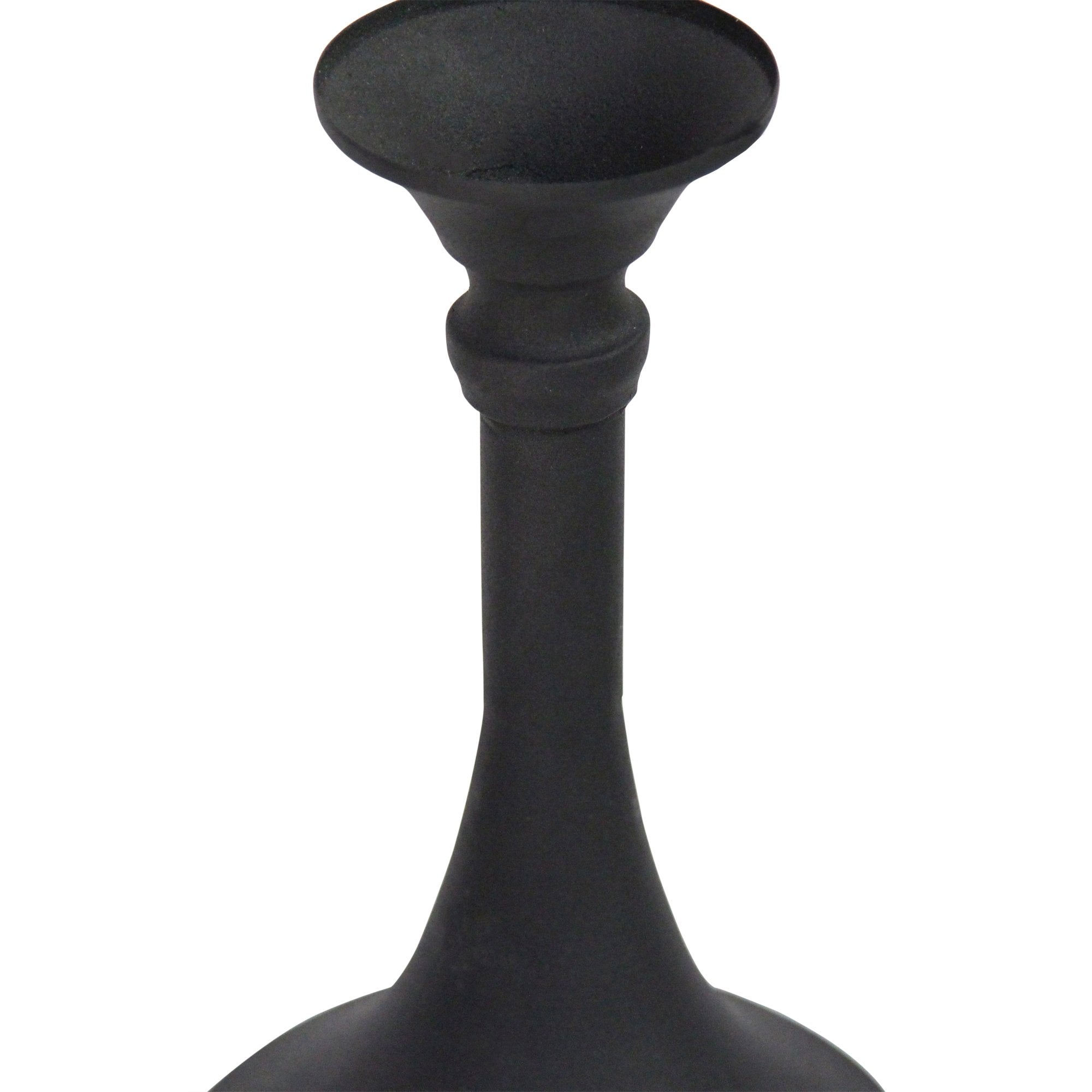 S/3 Matte Black Metal Candlesticks