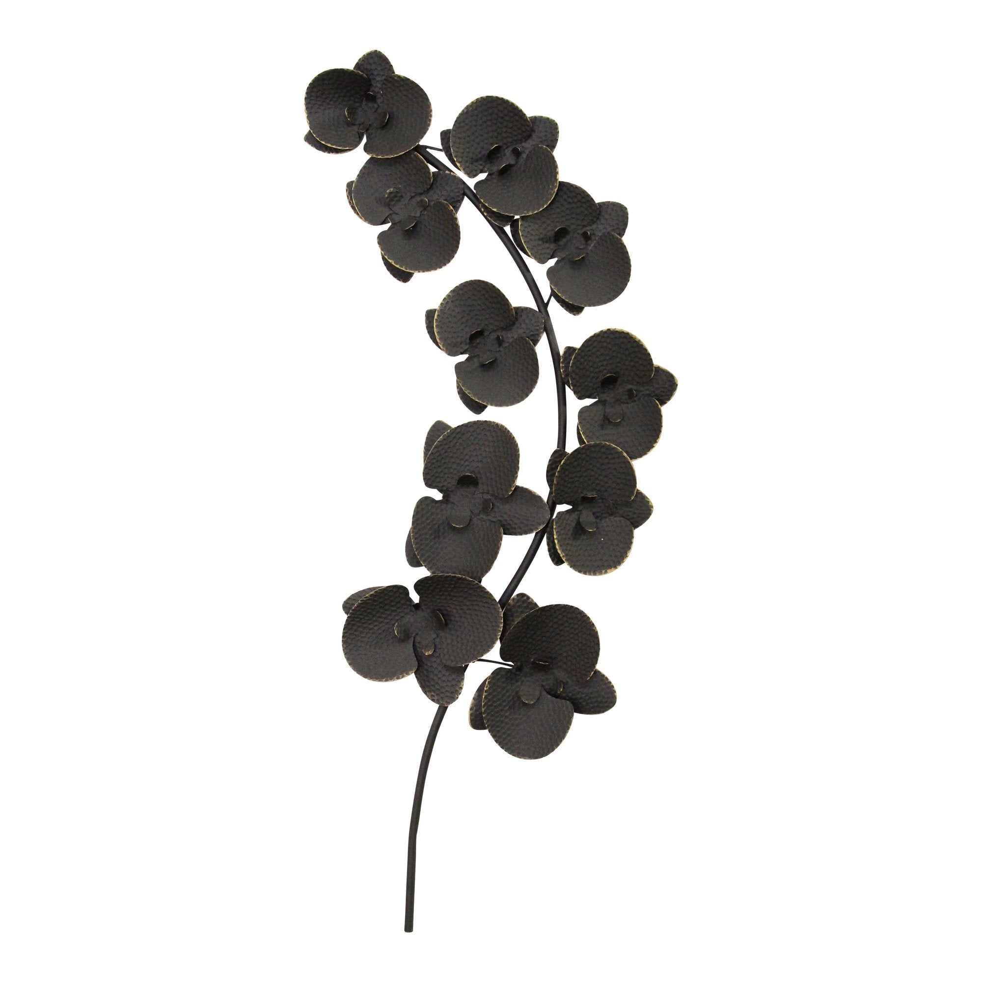 Matte Black & Gold Metal Orchids Wall Decor