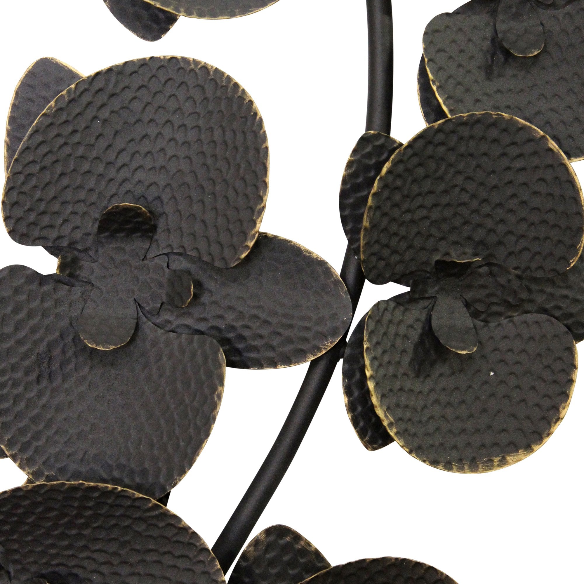 Matte Black & Gold Metal Orchids Wall Decor