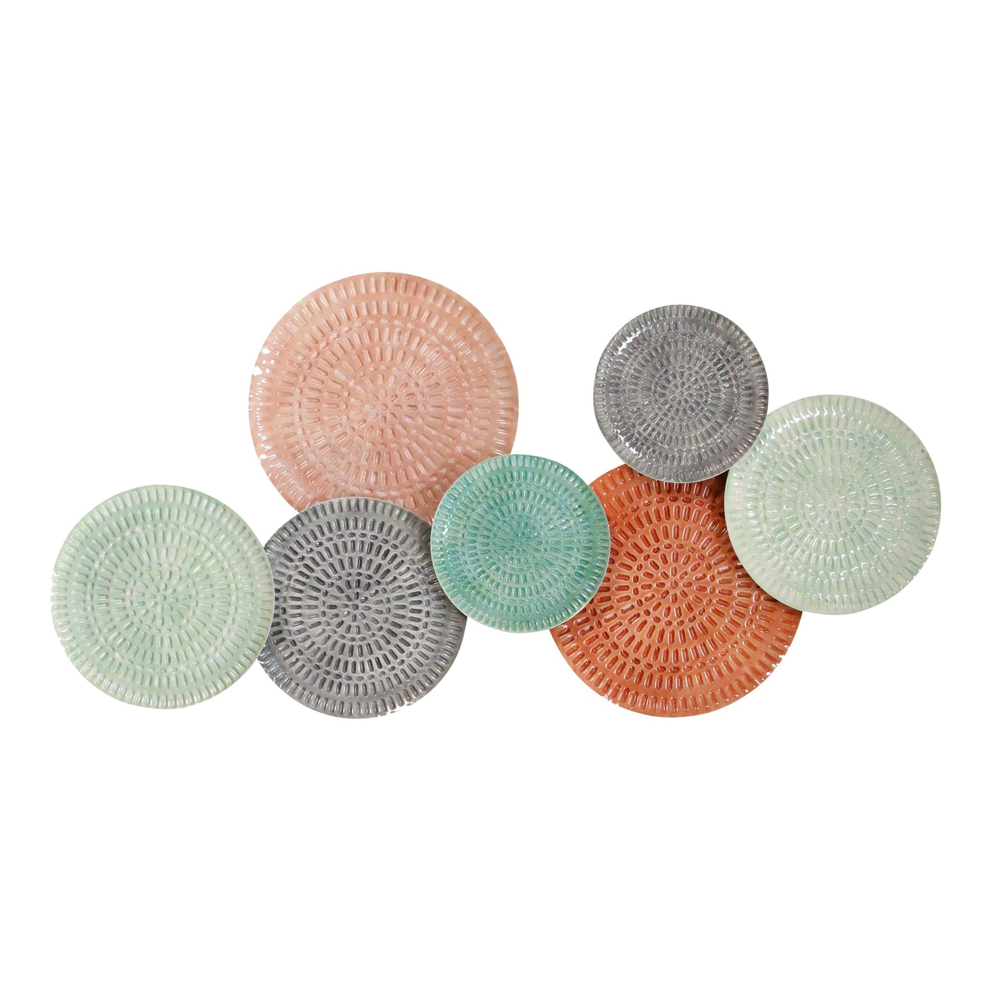 Malibu Textured Metal Plates Wall Decor