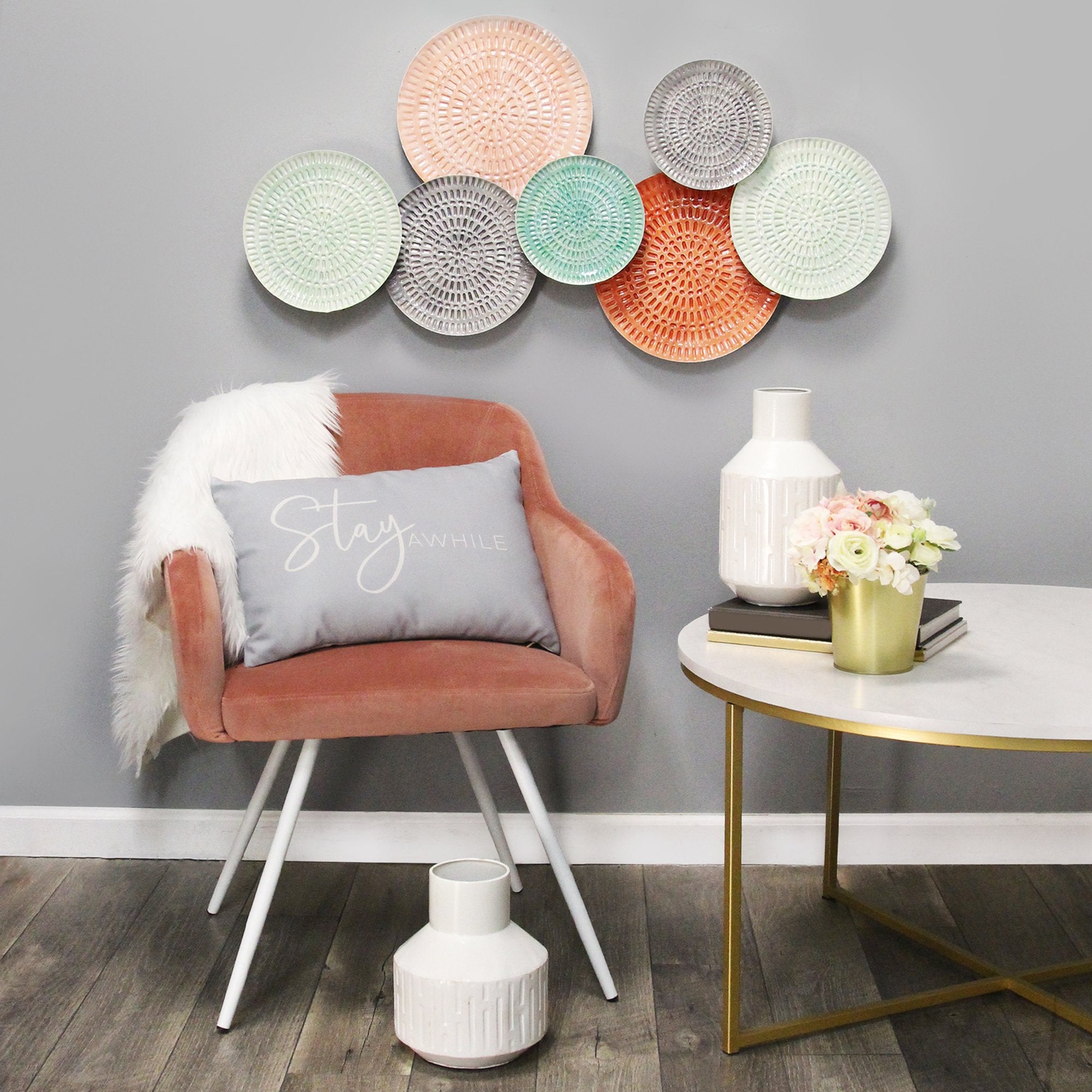 Malibu Textured Metal Plates Wall Decor