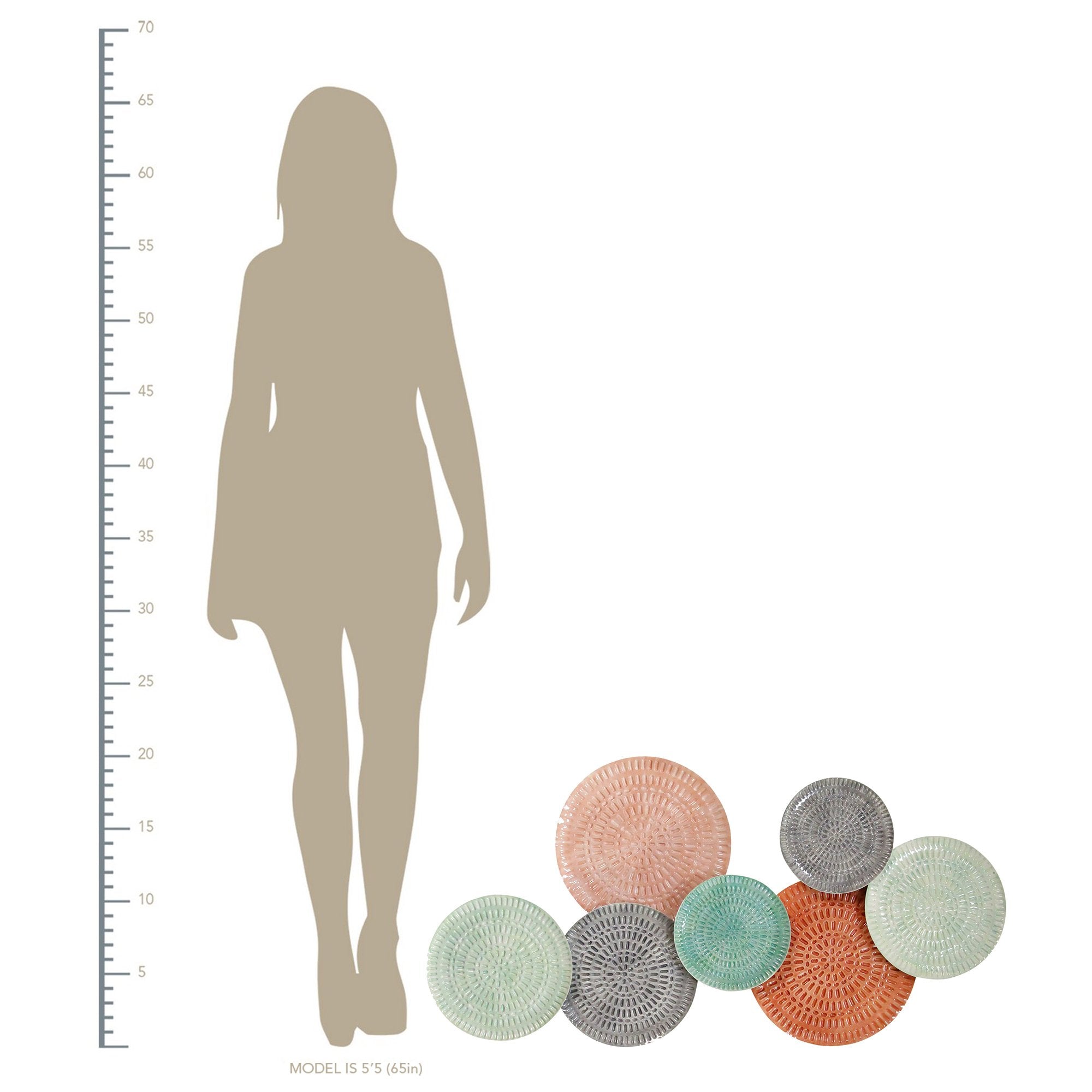 Malibu Textured Metal Plates Wall Decor