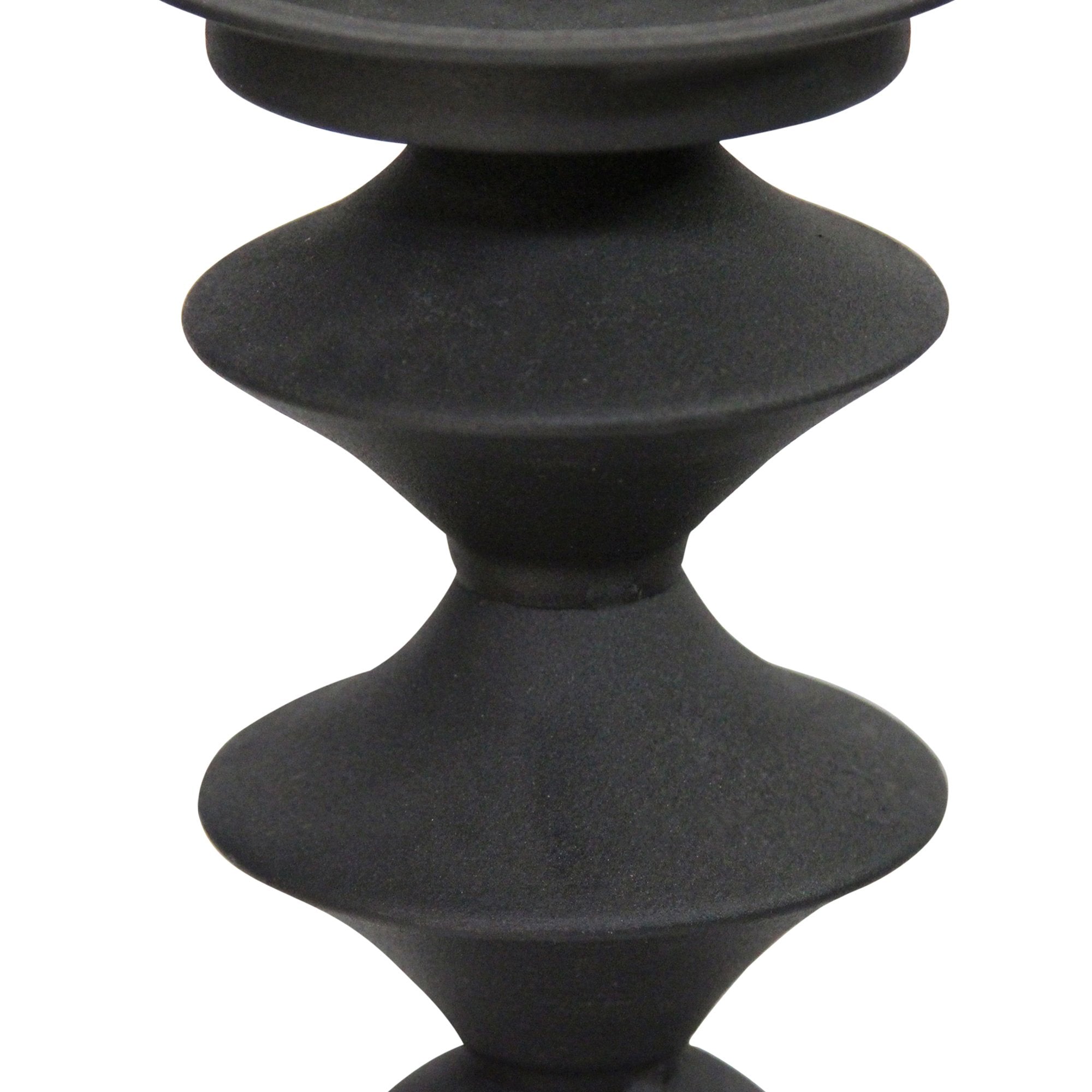 S/3 Modern Matte Black Metal Candlesticks
