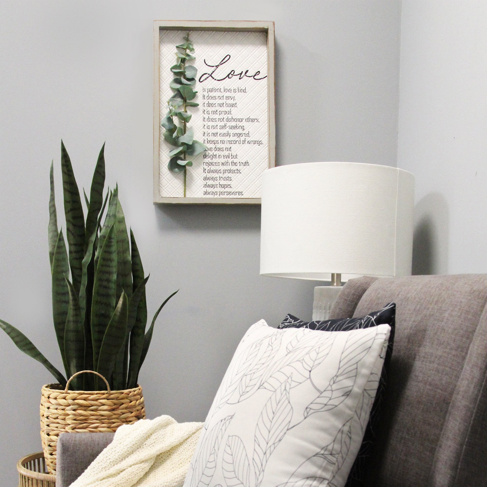 Love is Patient Metal & Wood Framed Wall Art